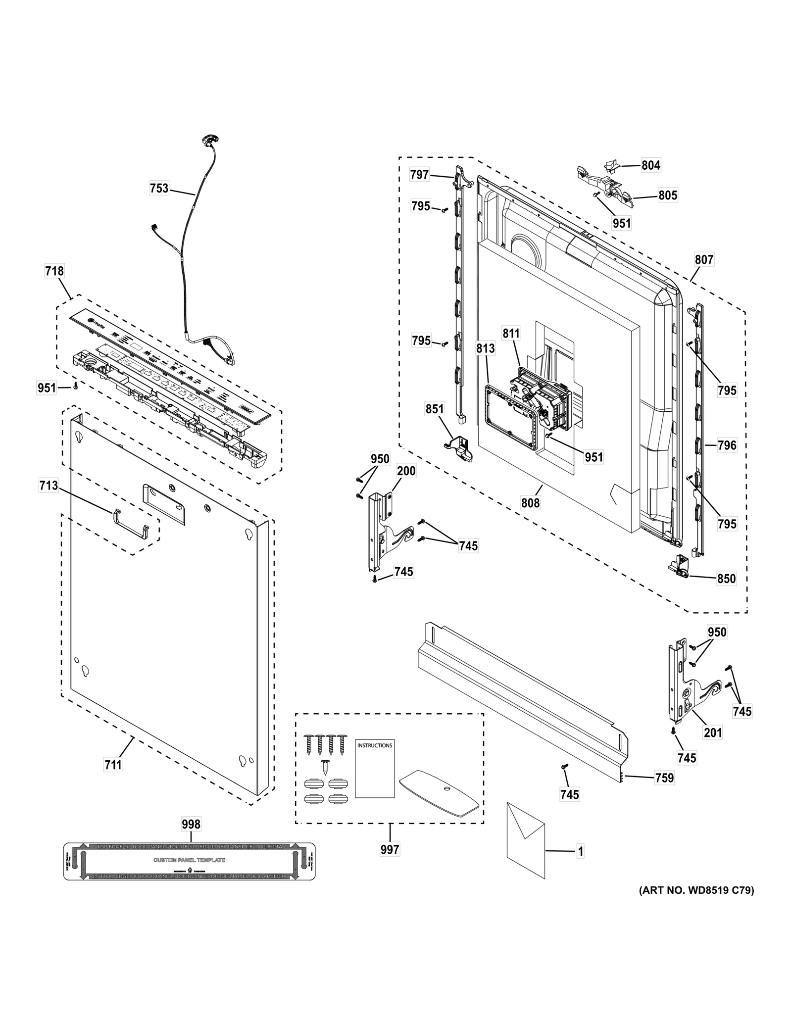 ESCUTCHEON & DOOR ASSEMBLY