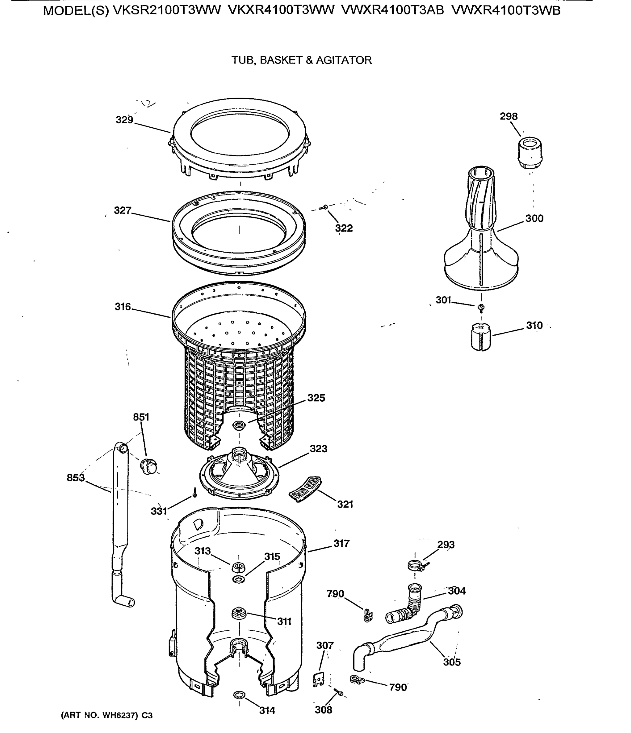 TUB, BASKET & AGITATOR
