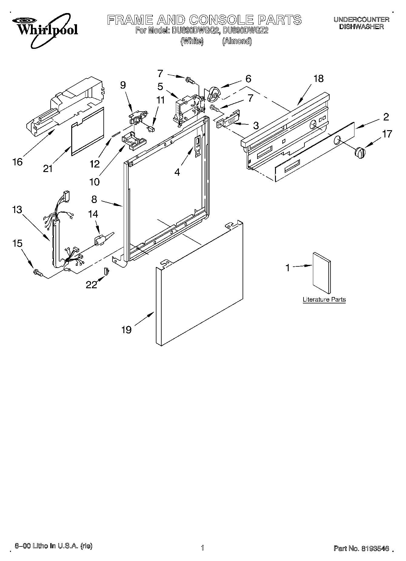 01 - FRAME AND CONSOLE, LITERATURE
