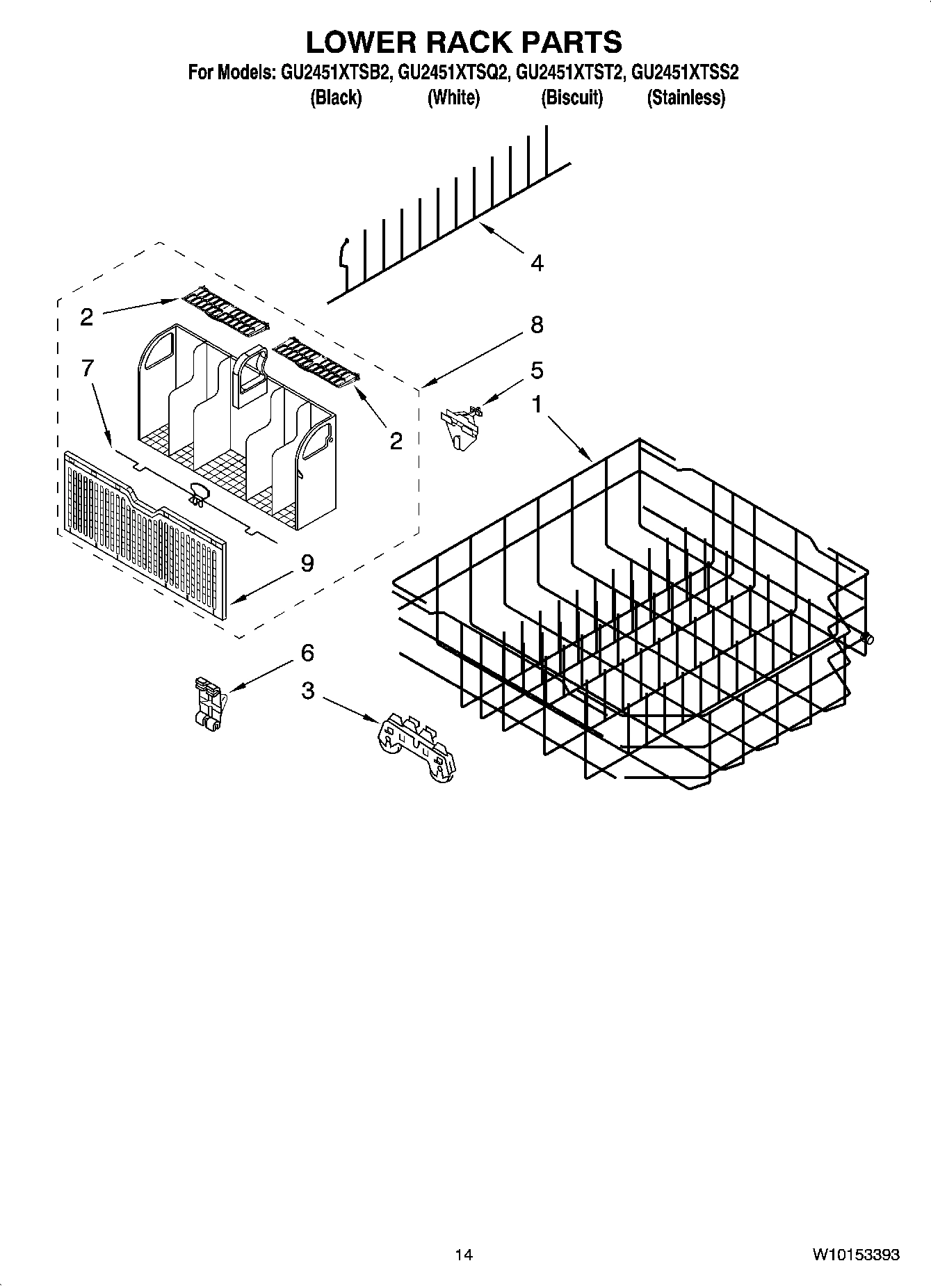 11 - LOWER RACK PARTS, OPTIONAL PARTS (NOT INCLUDED)