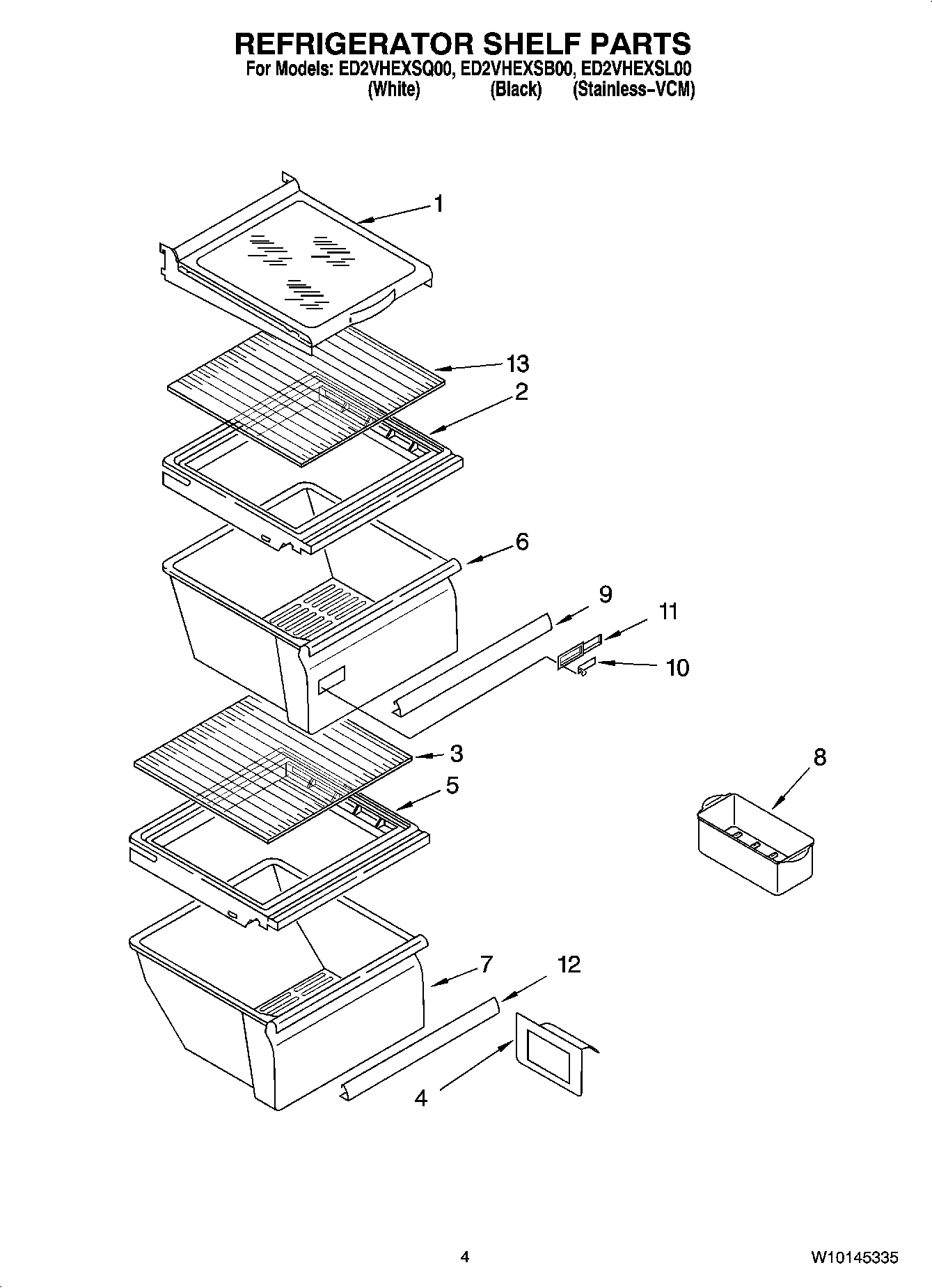 03 - REFRIGERATOR SHELF PARTS