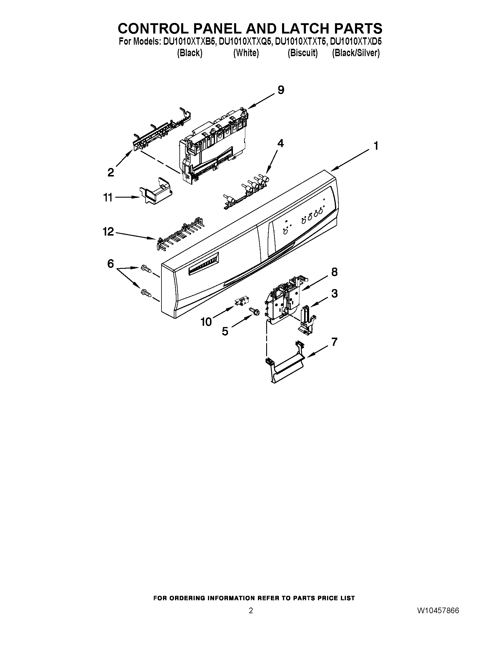 02 - CONTROL PANEL AND LATCH PARTS