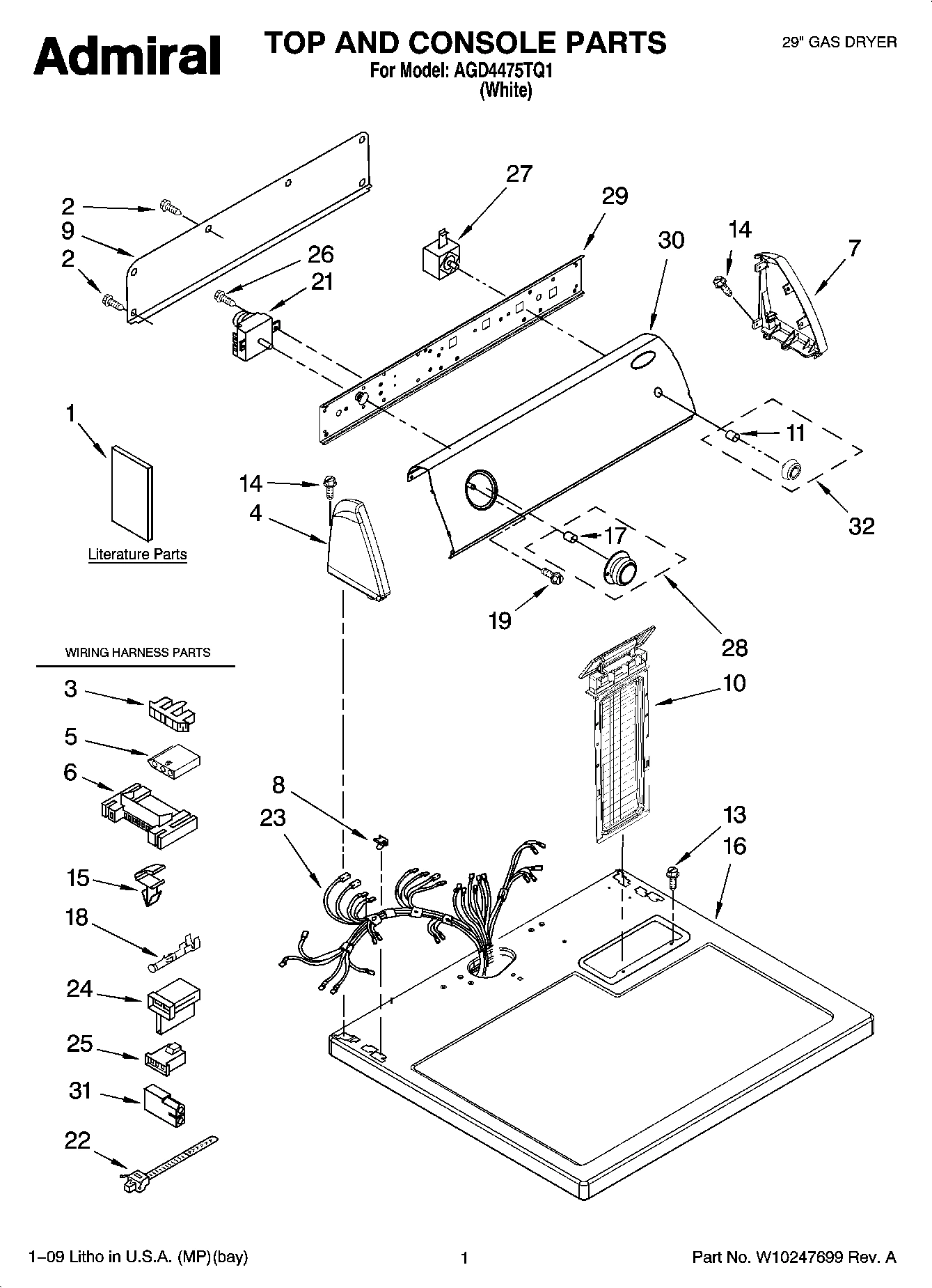 01 - TOP AND CONSOLE PARTS