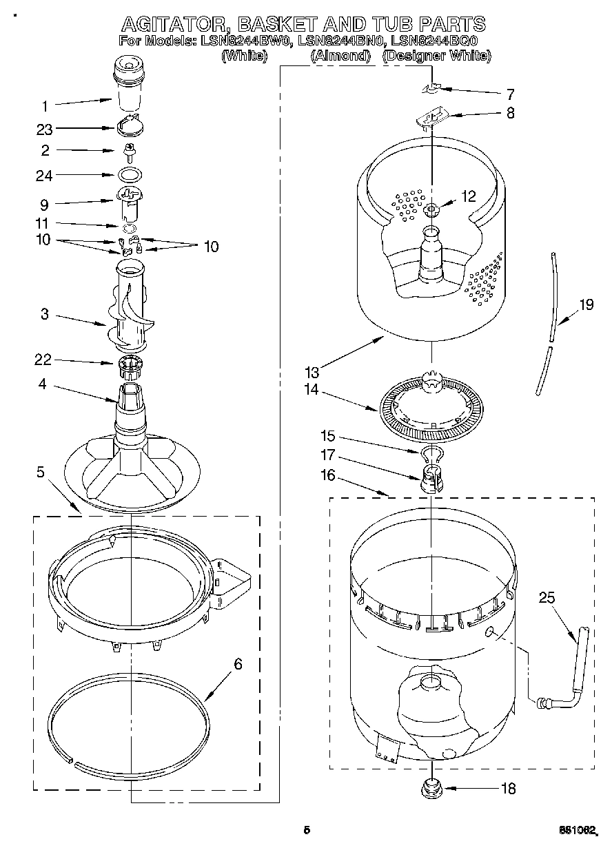 04 - AGITATOR, BASKET AND TUB