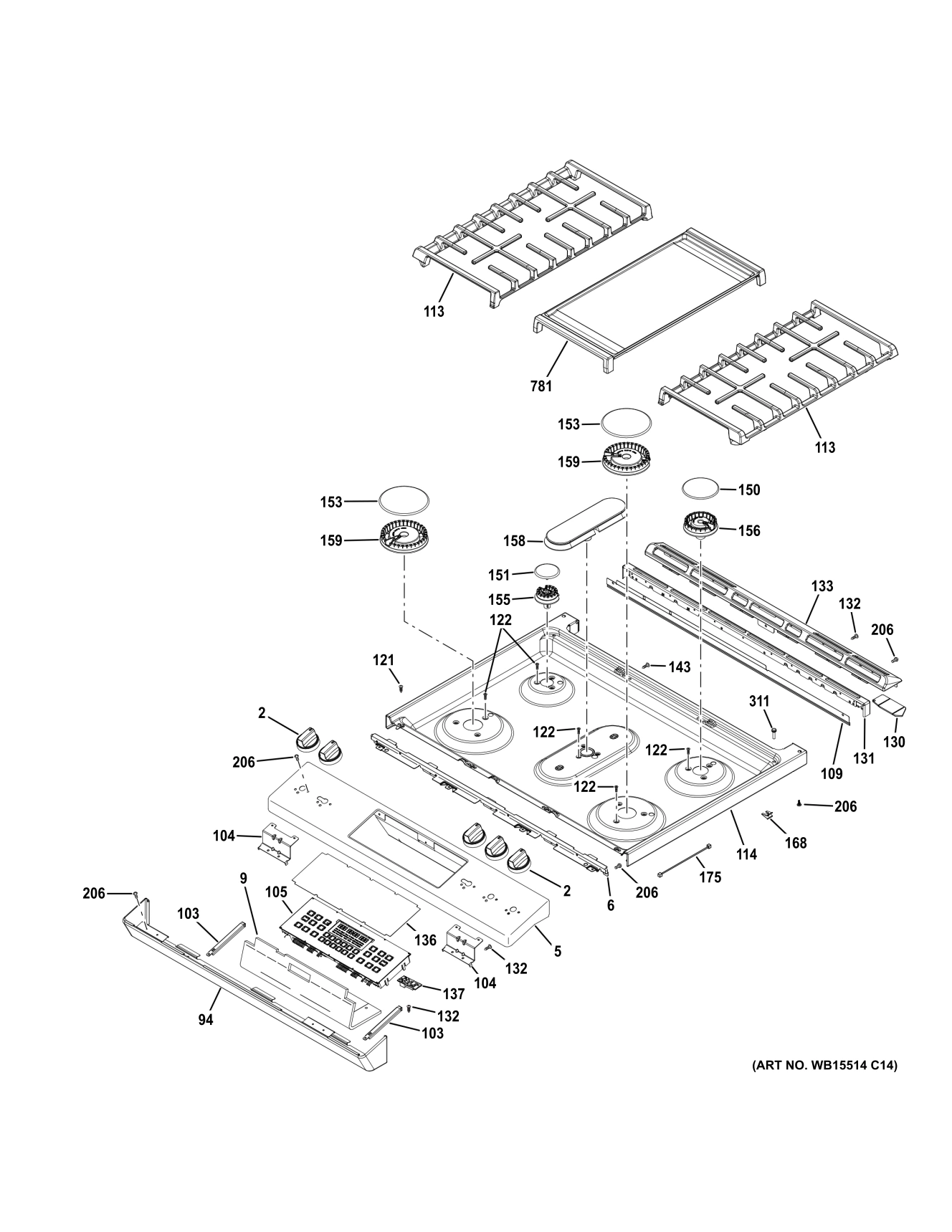 CONTROL PANEL & COOKTOP