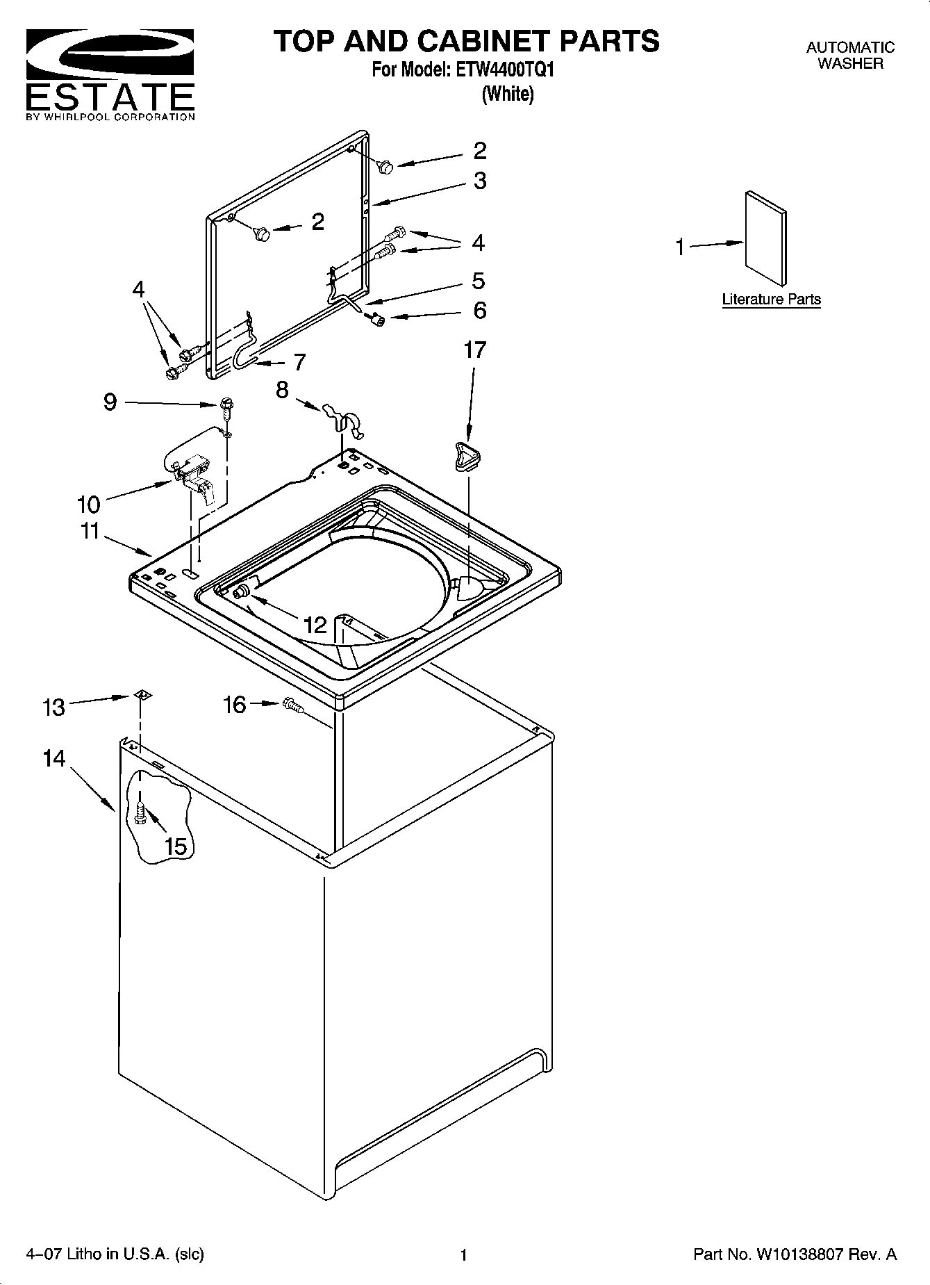 01 - TOP AND CABINET PARTS