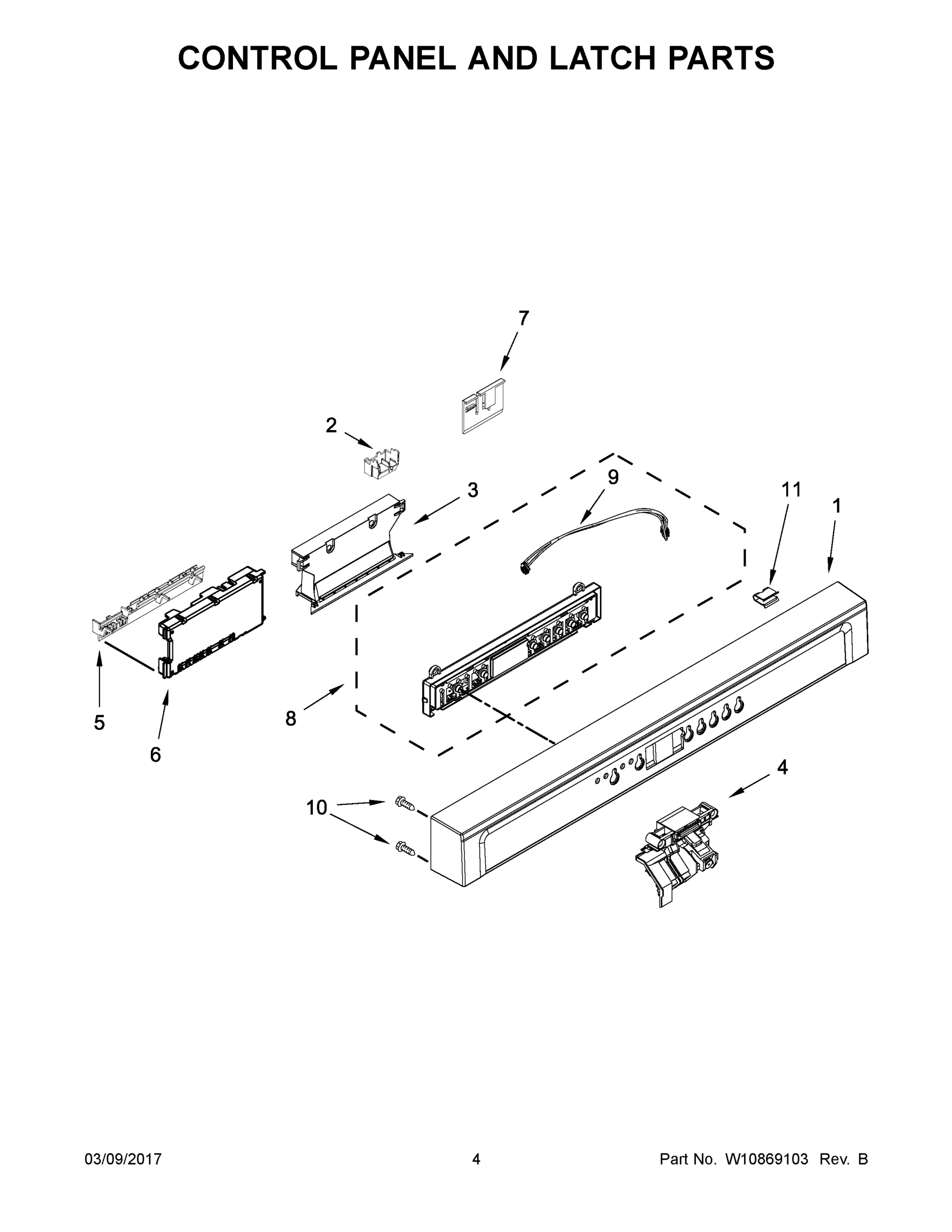 03 - CONTROL PANEL AND LATCH PARTS