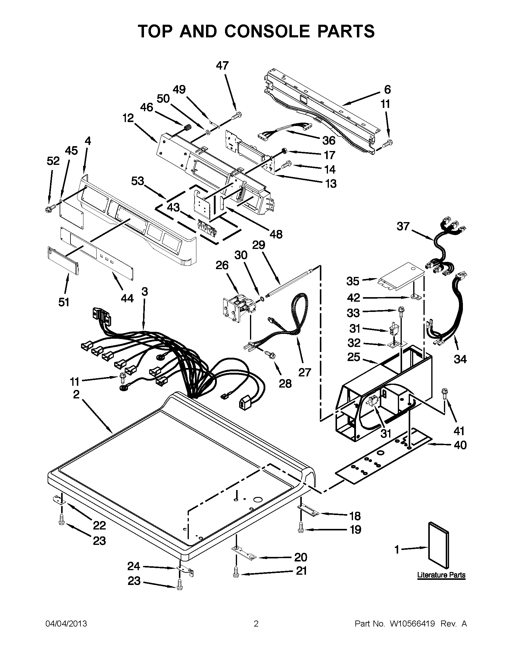 01 - TOP AND CONSOLE PARTS