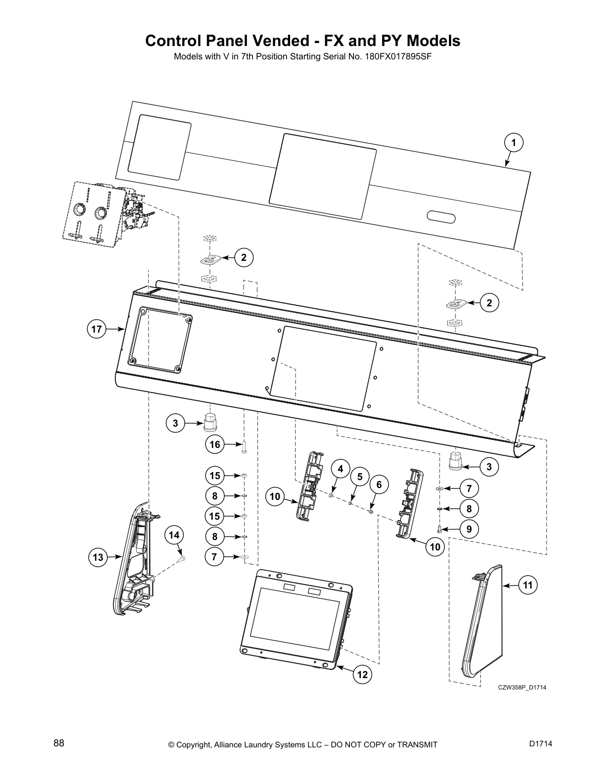 Control Panel Vended - FX and PY Models