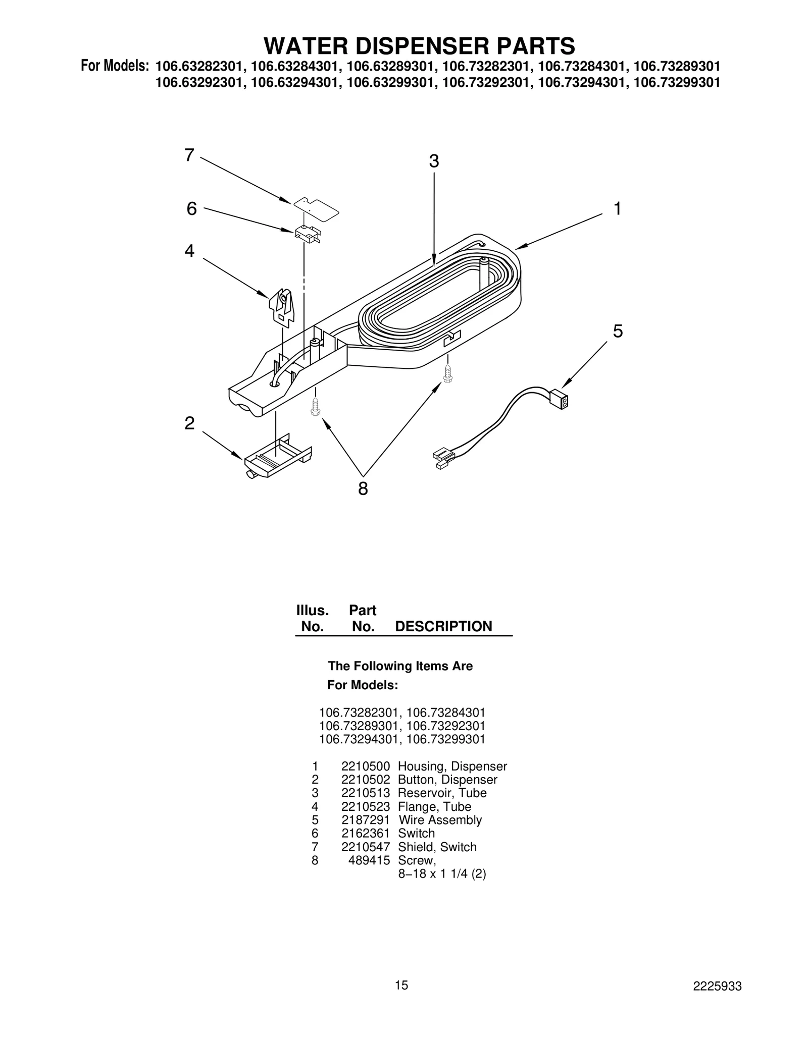 WATER DISPENSER PARTS