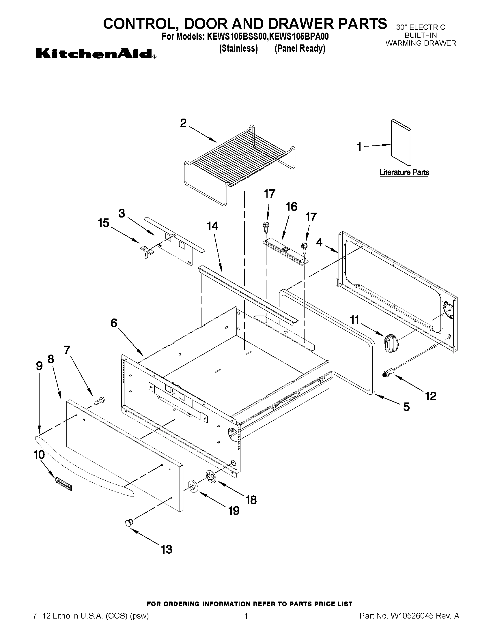 01 - CONTROL, DOOR AND DRAWER PARTS