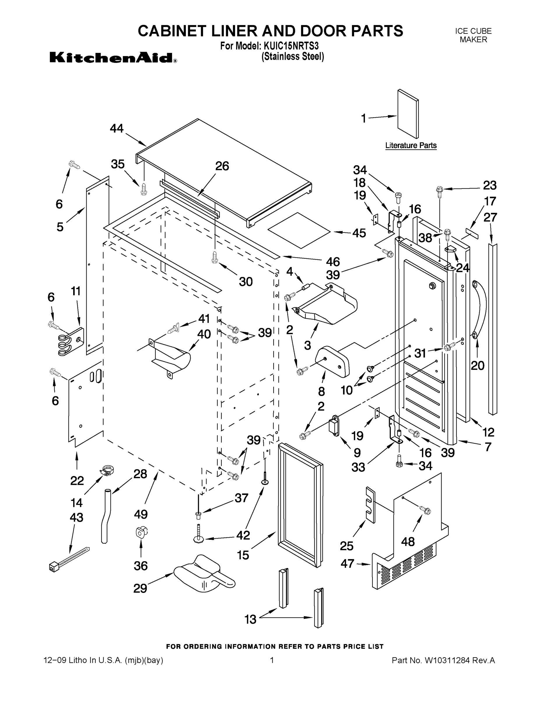 01 - CABINET LINER AND DOOR PARTS