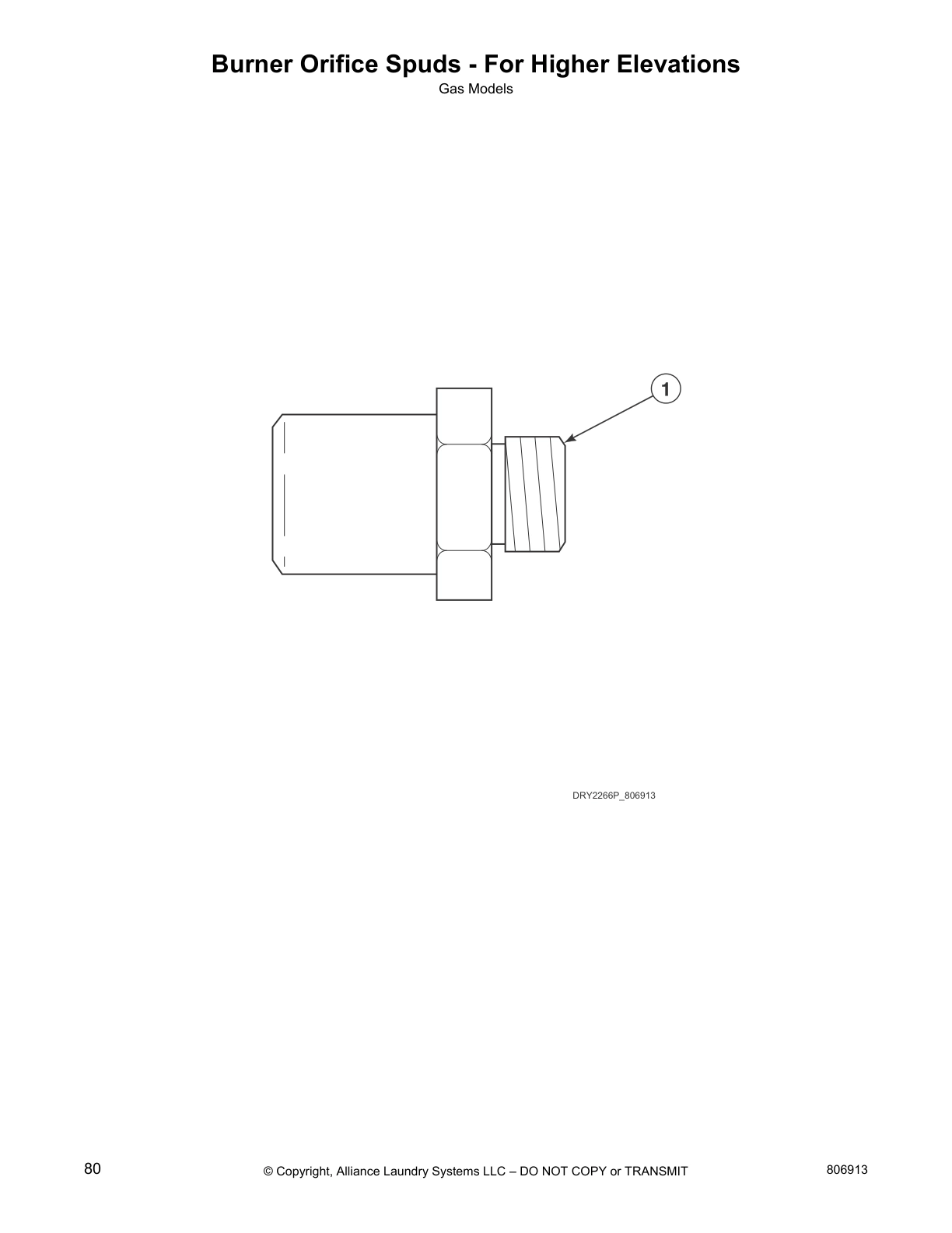 Burner Orifice Spuds - For Higher Elevations