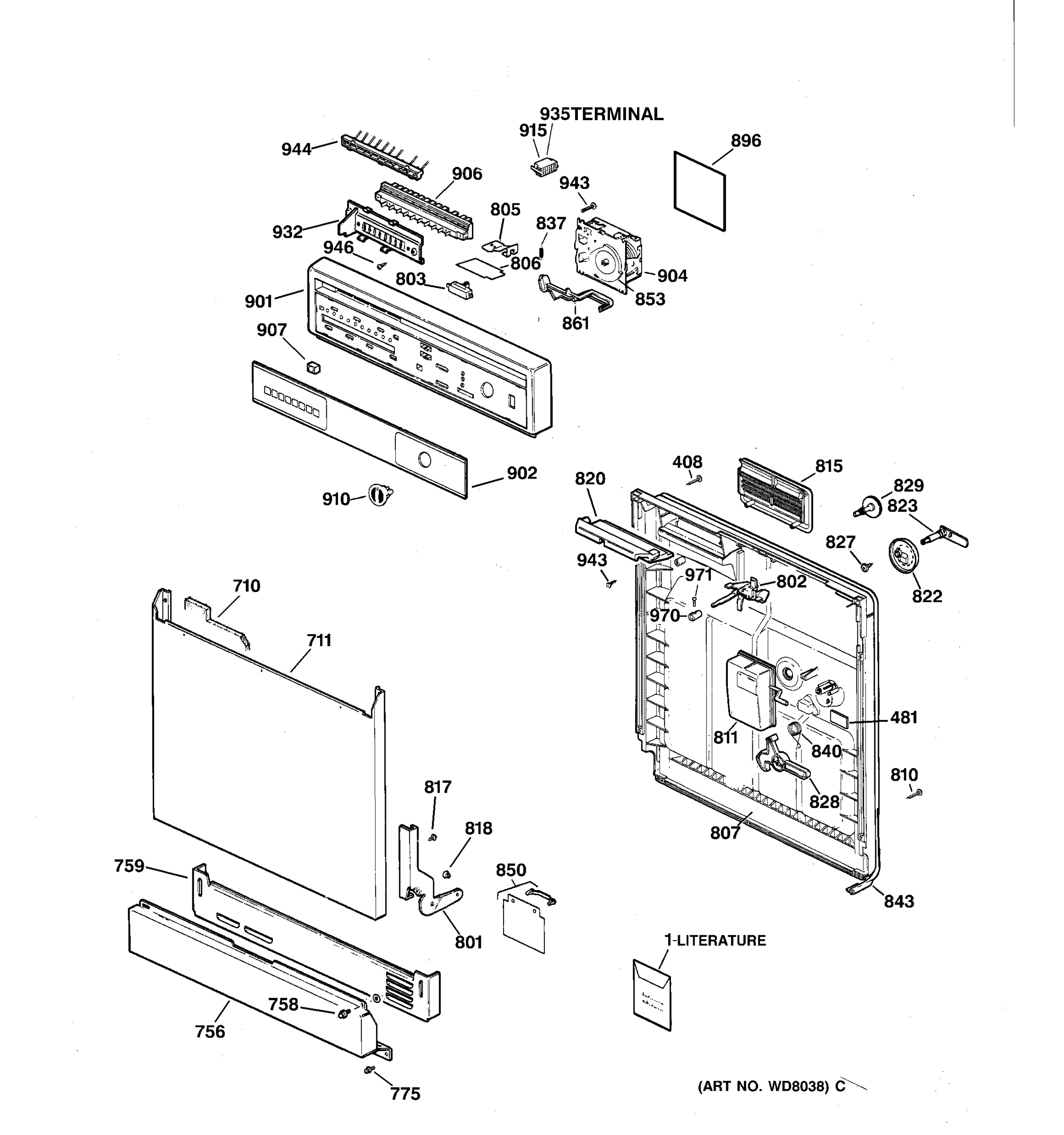 ESCUTCHEON & DOOR ASSEMBLY