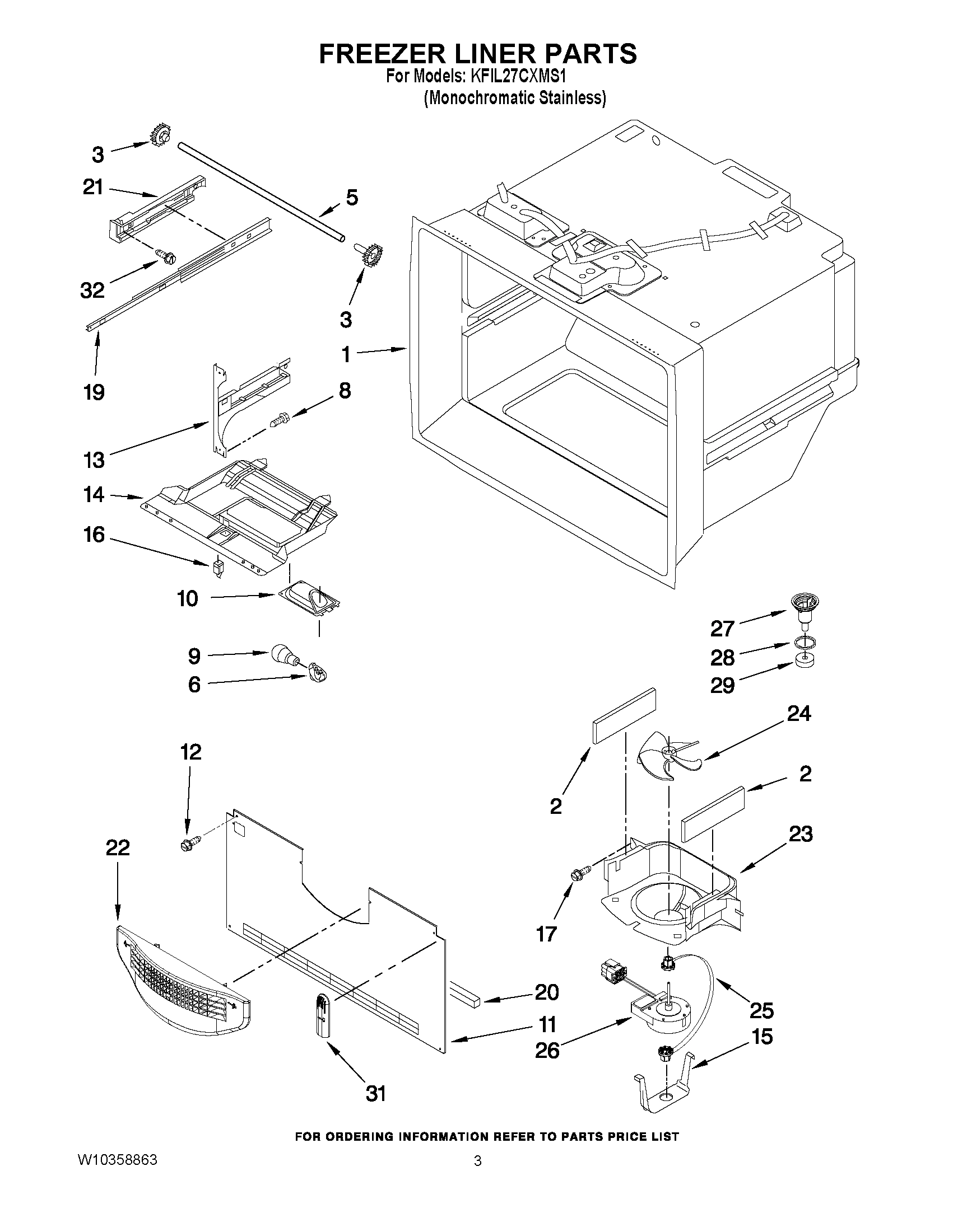 02 - FREEZER LINER PARTS