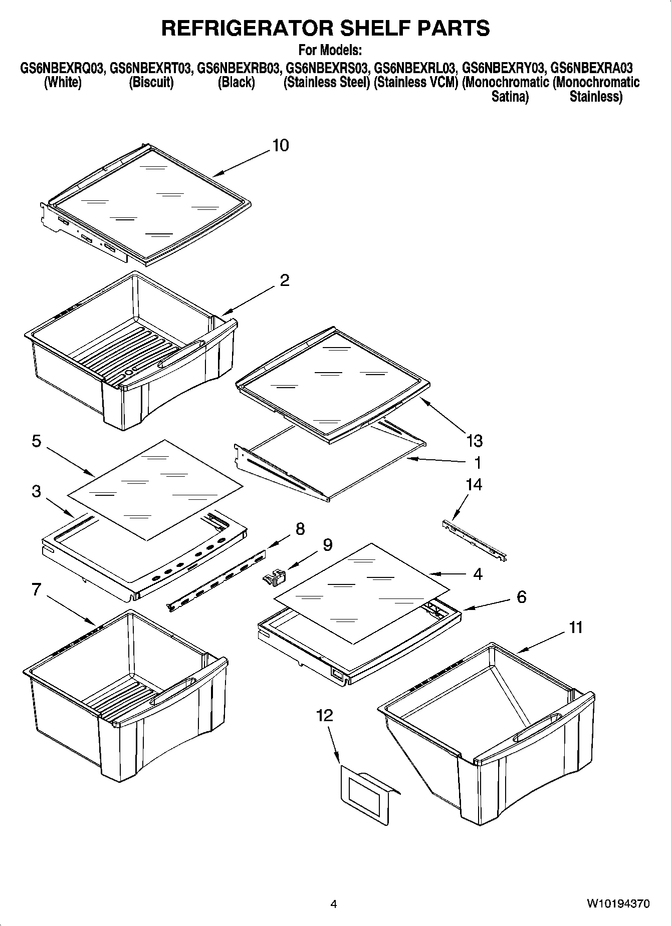 03 - REFRIGERATOR SHELF PARTS