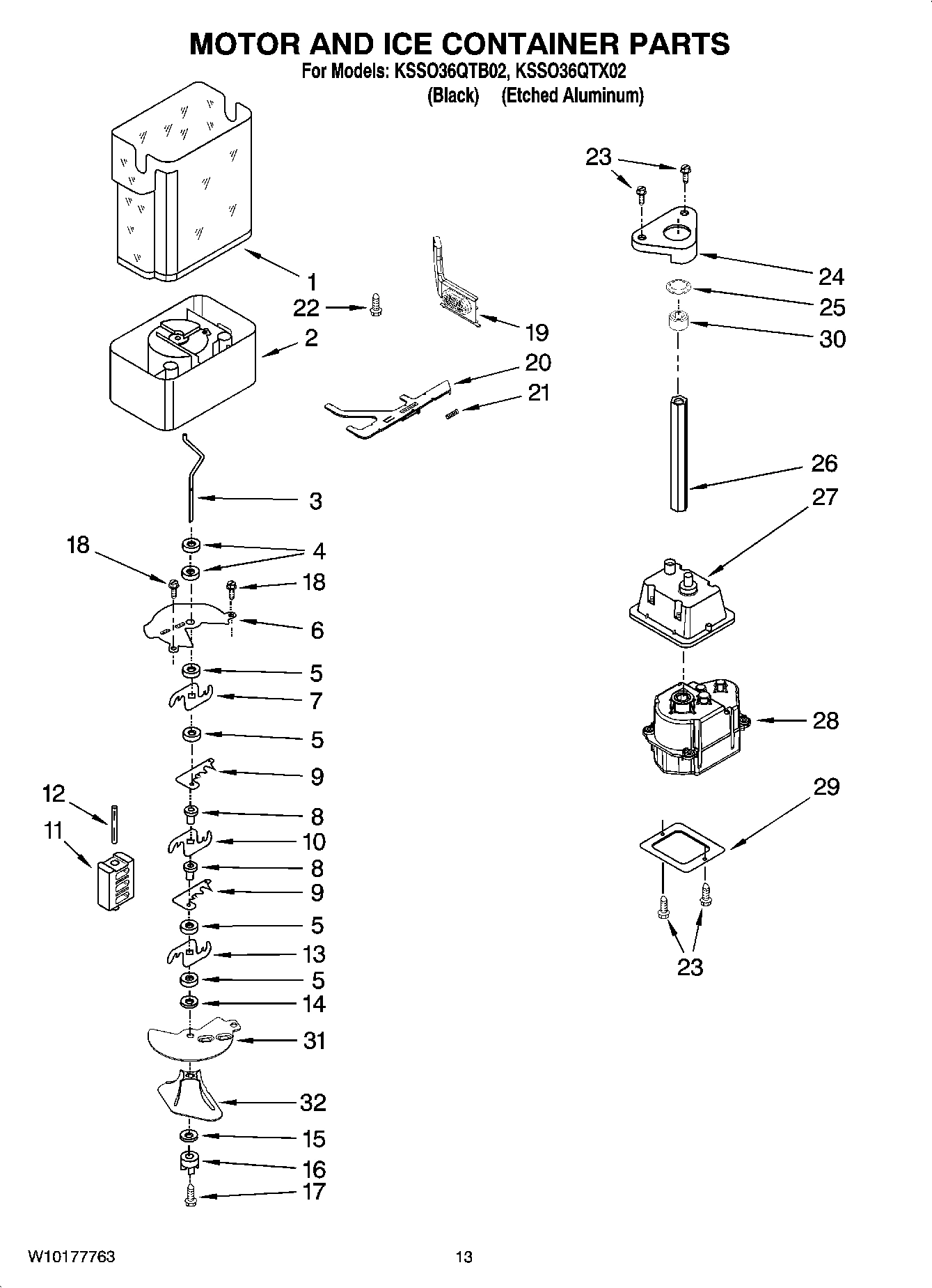 09 - MOTOR AND ICE CONTAINER PARTS