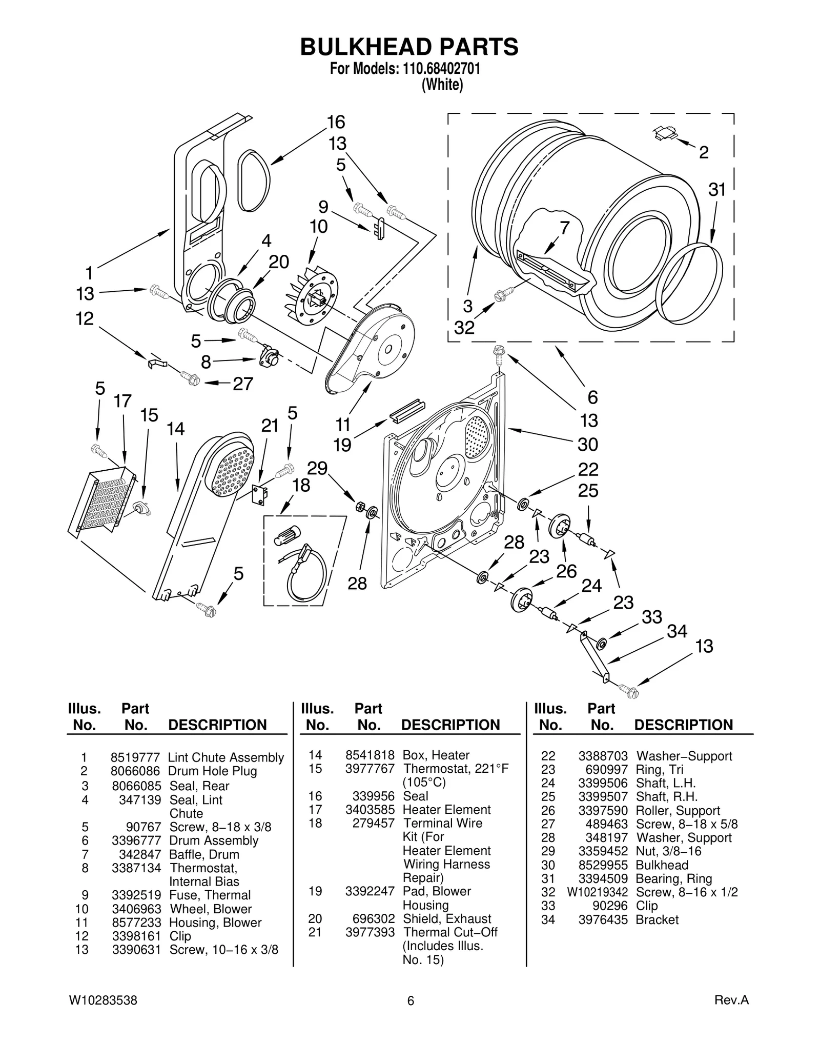 BULKHEAD PARTS