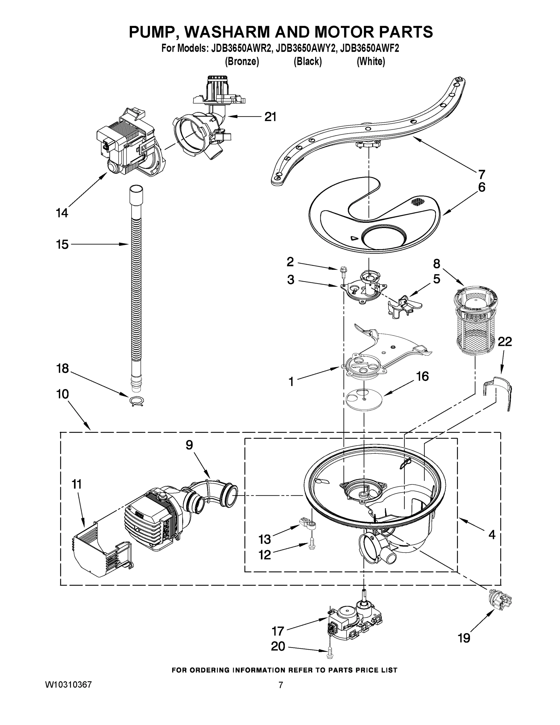 06 - PUMP, WASHARM AND MOTOR PARTS