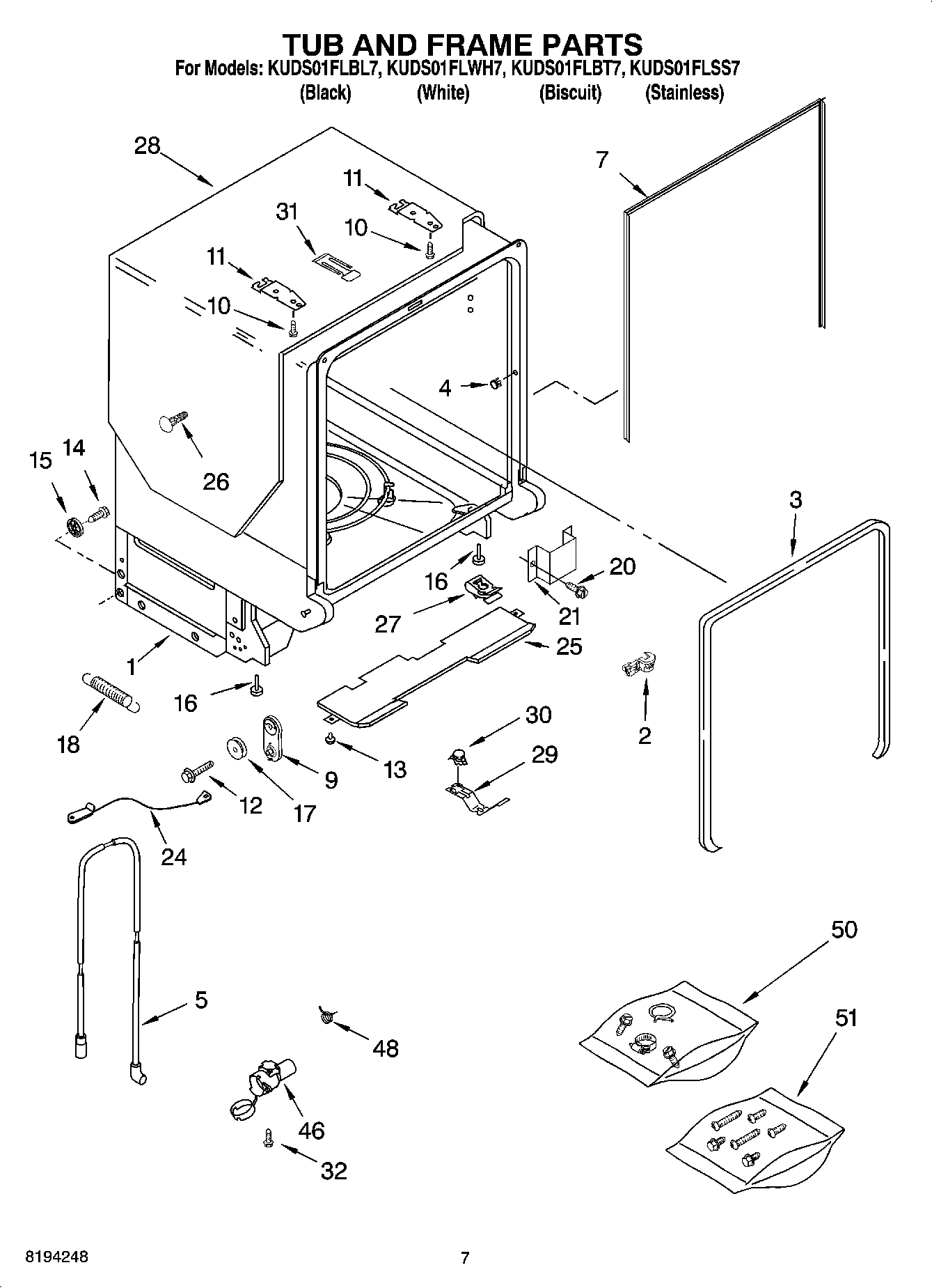 07 - TUB AND FRAME PARTS