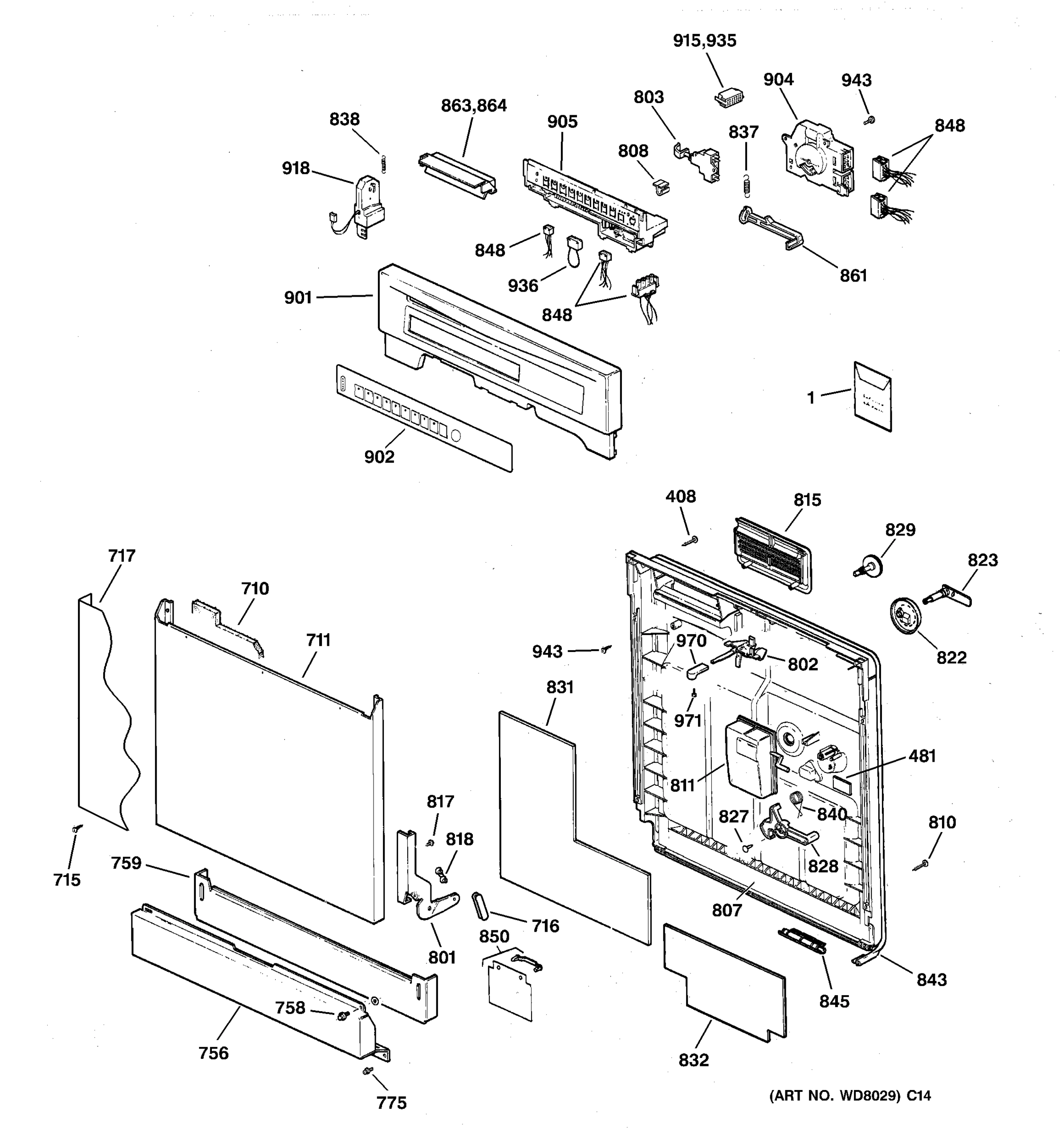 ESCUTCHEON & DOOR ASSEMBLY