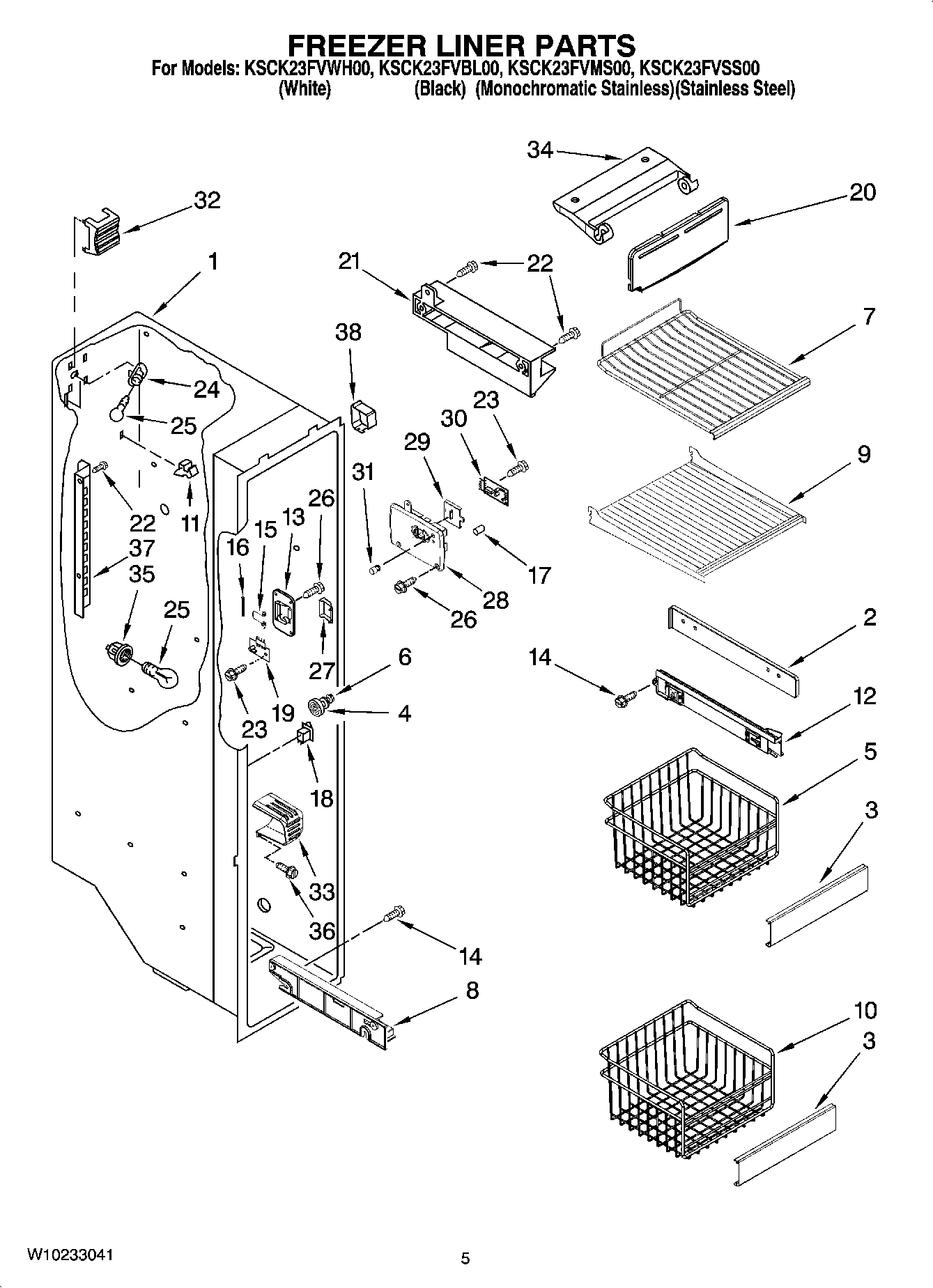 04 - FREEZER LINER PARTS