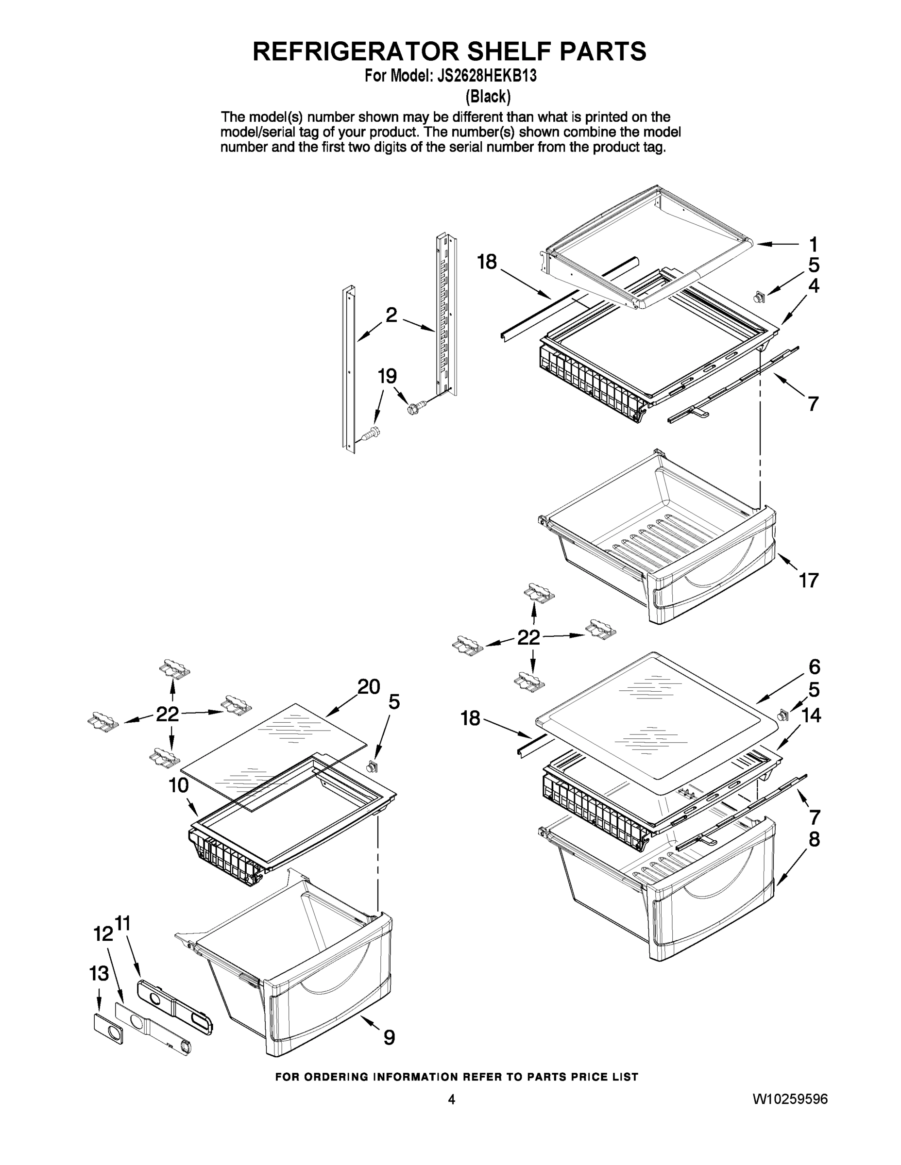 03 - REFRIGERATOR SHELF PARTS