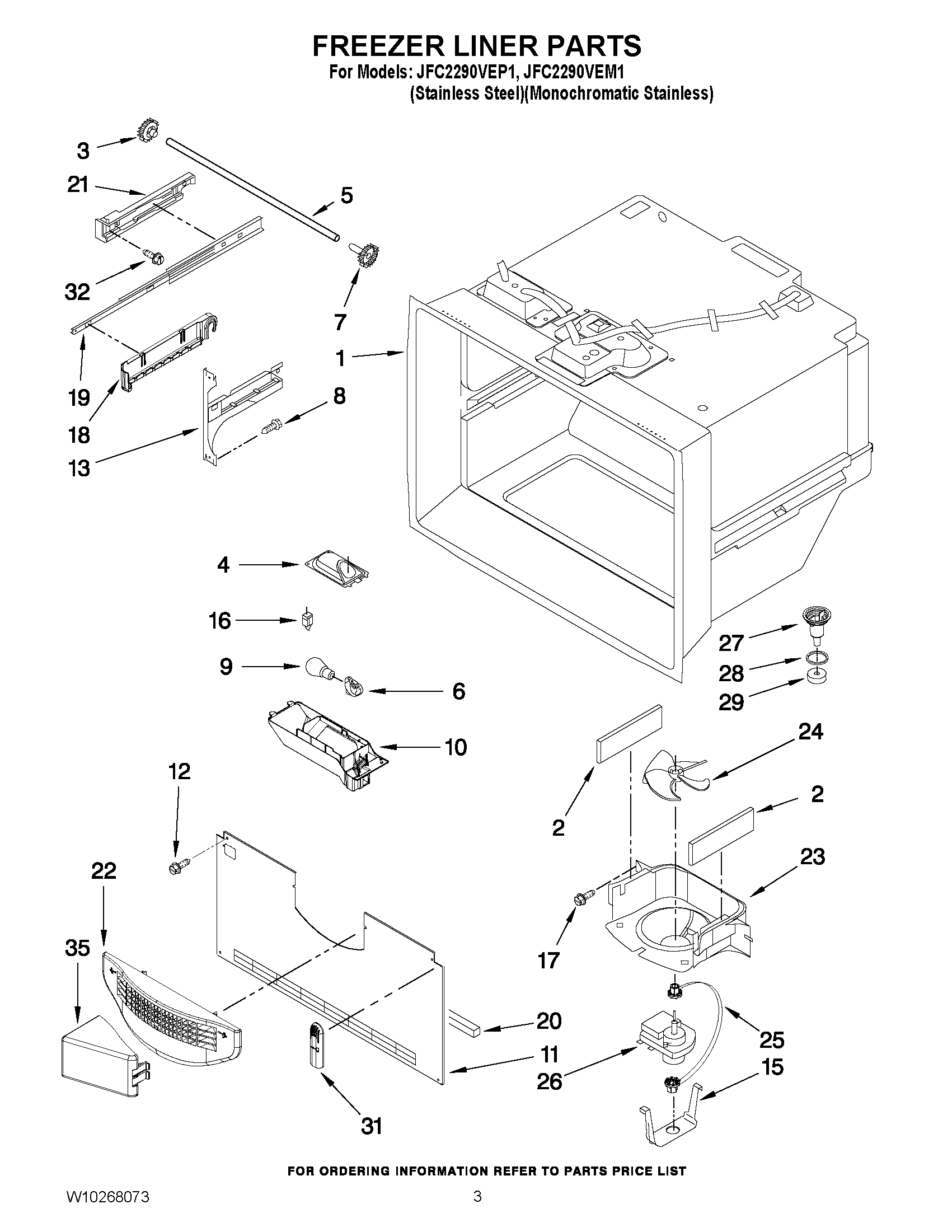 02 - FREEZER LINER PARTS