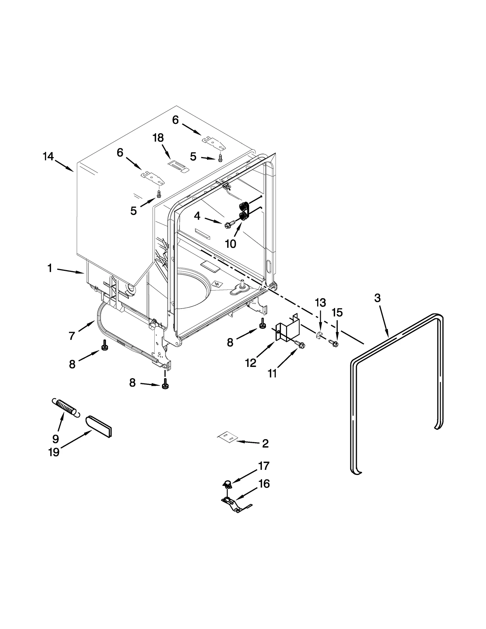 TUB AND FRAME PARTS