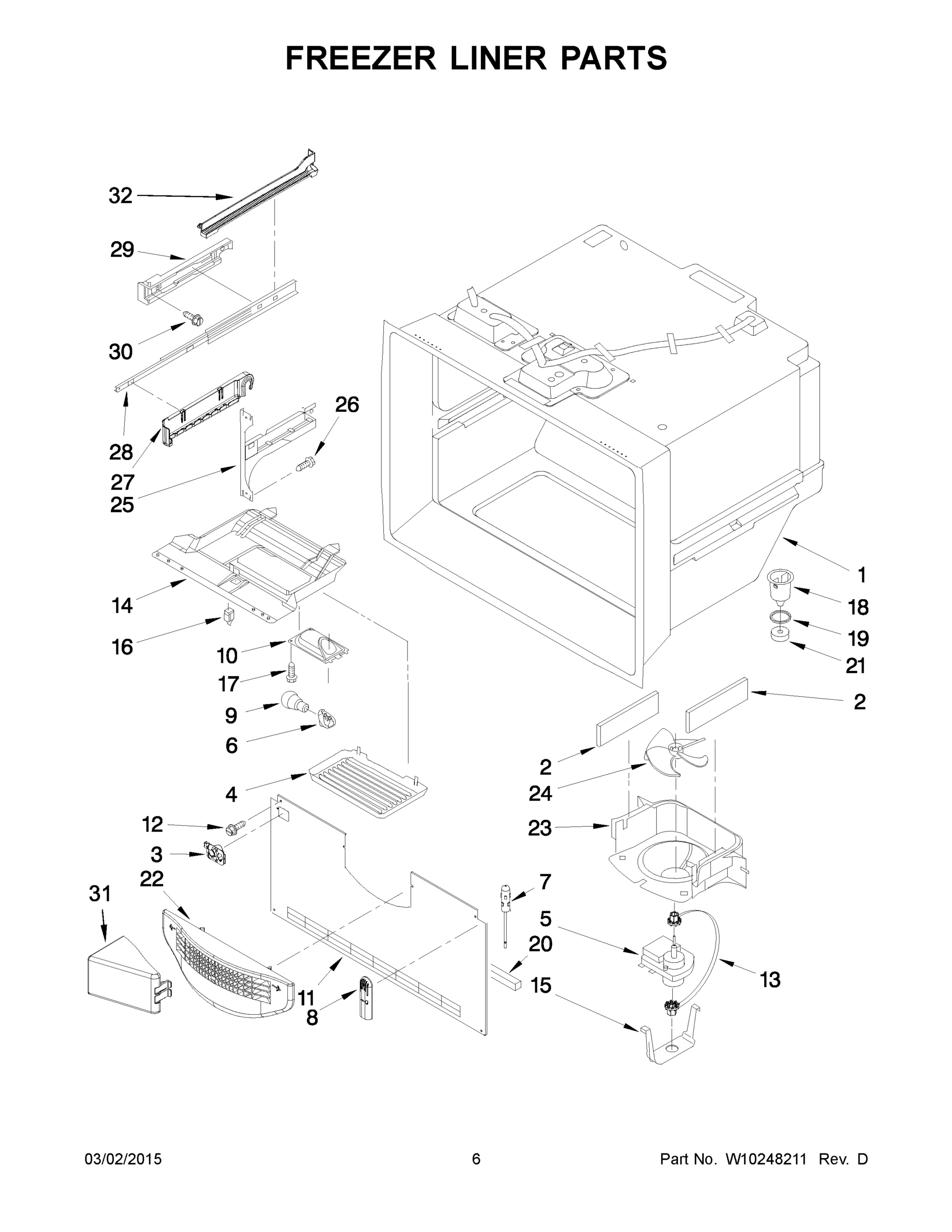 04 - FREEZER LINER PARTS