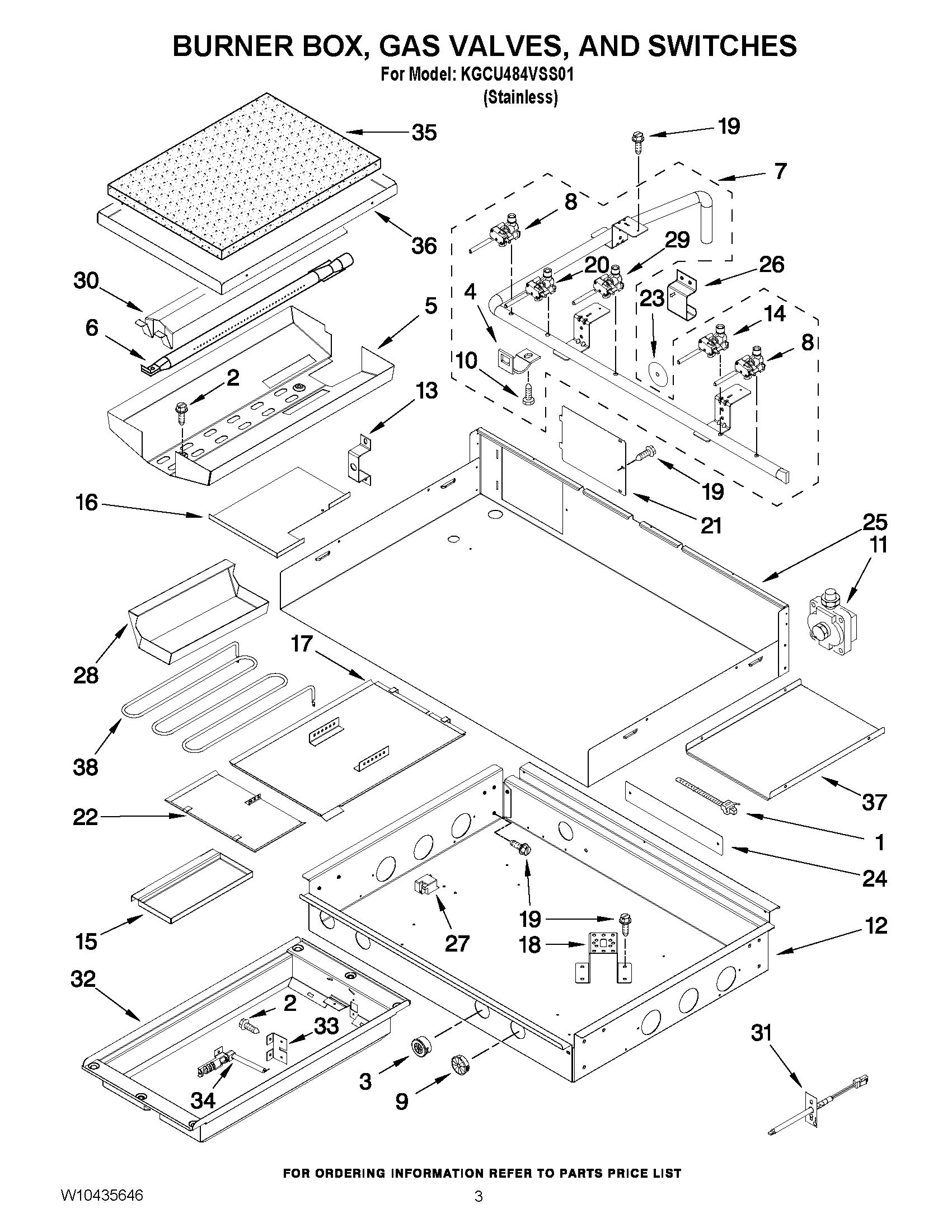 02 - BURNER BOX, GAS VALVES, AND SWITCHES