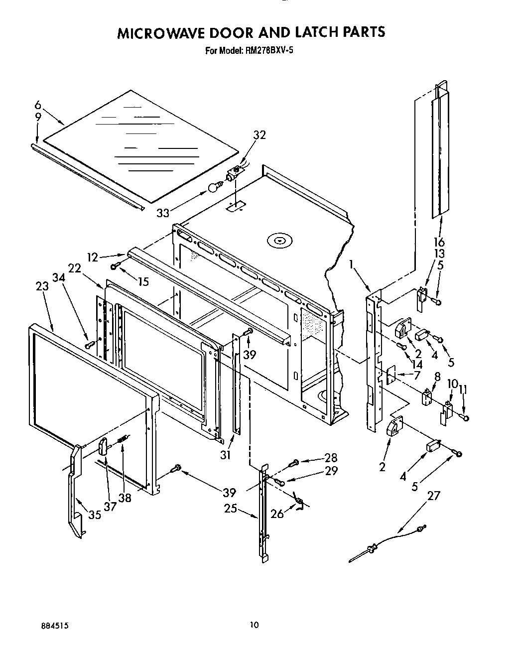 07 - MICROWAVE DOOR AND LATCH