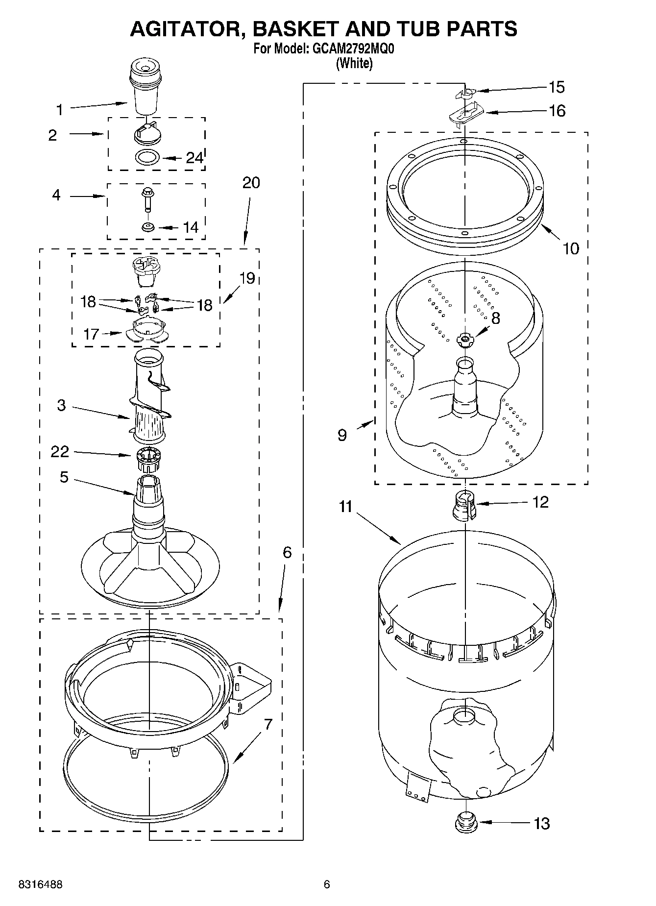 03 - AGITATOR, BASKET AND TUB PARTS