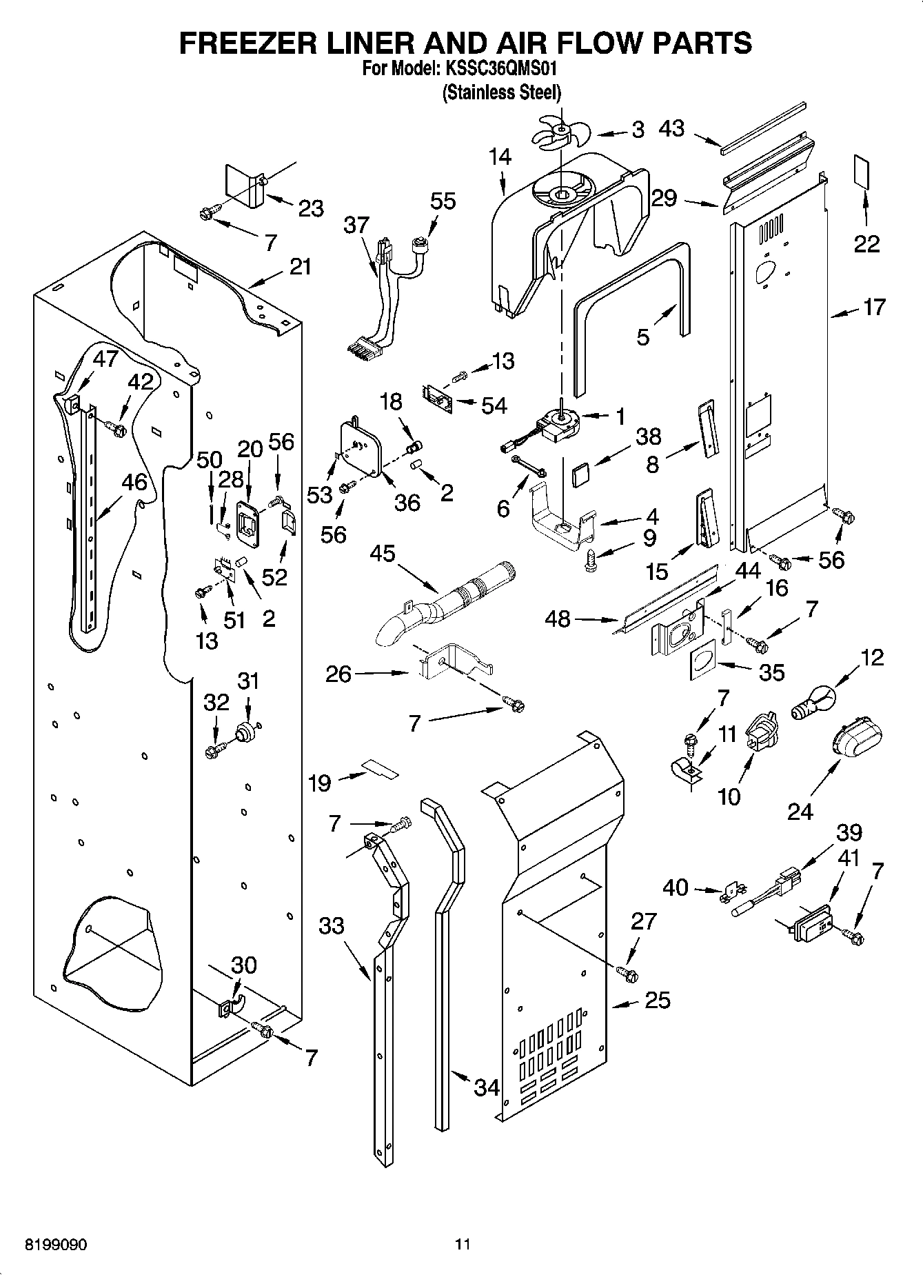 08 - FREEZER LINER AND AIR FLOW PARTS