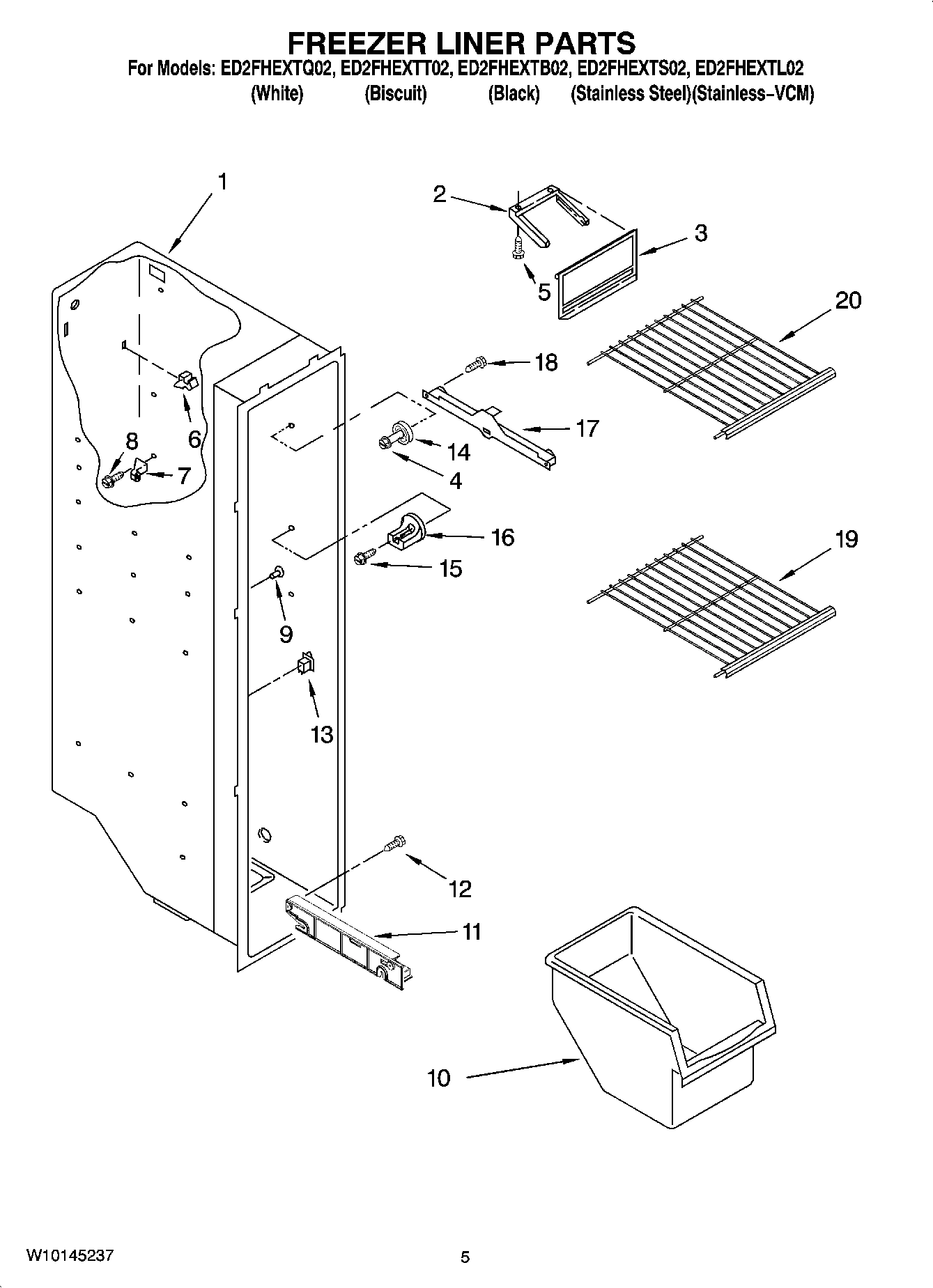 04 - FREEZER LINER PARTS