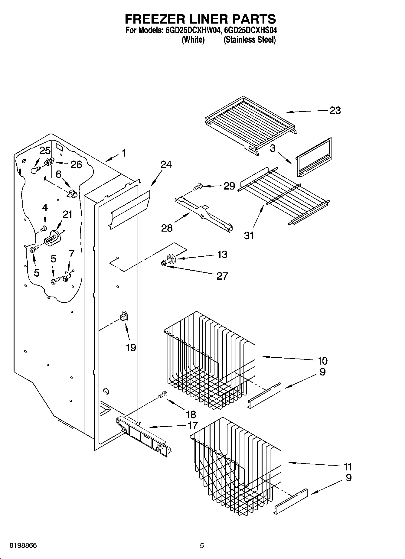 04 - FREEZER LINER PARTS