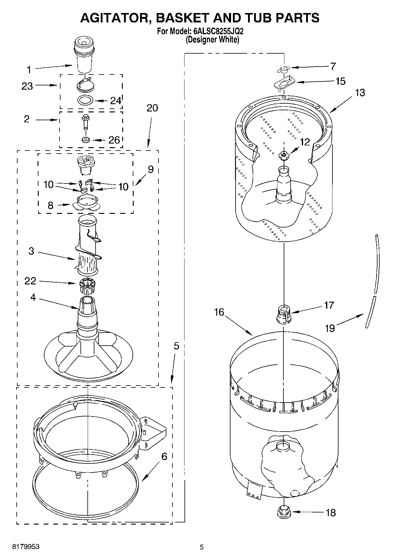 03 - AGITATOR, BASKET AND TUB PARTS