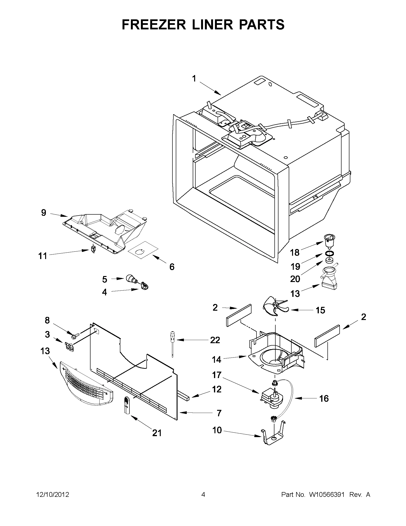 02 - FREEZER LINER PARTS