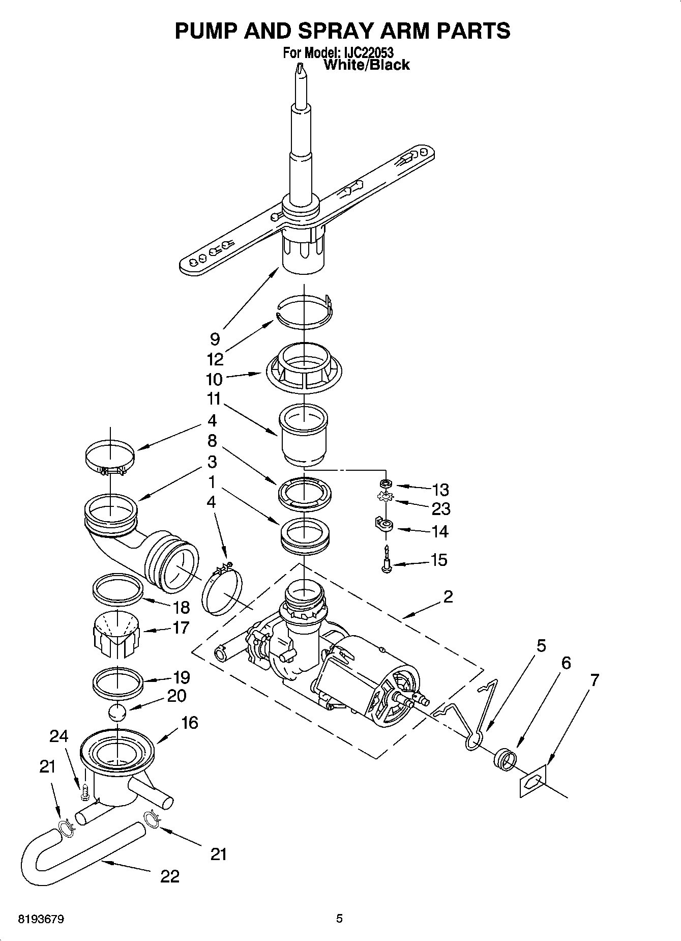 04 - PUMP AND SPRAY ARM PARTS