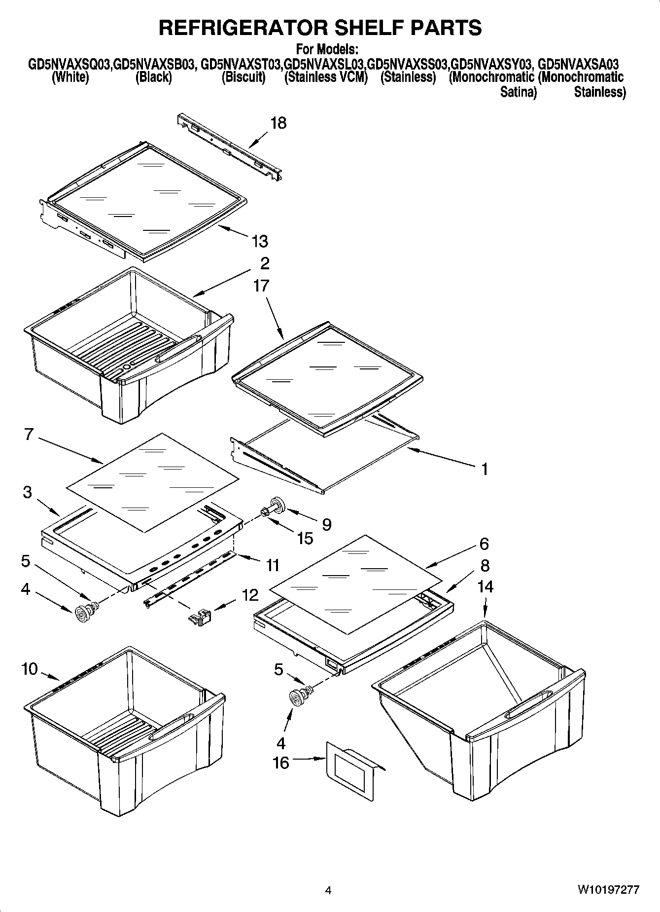 03 - REFRIGERATOR SHELF PARTS