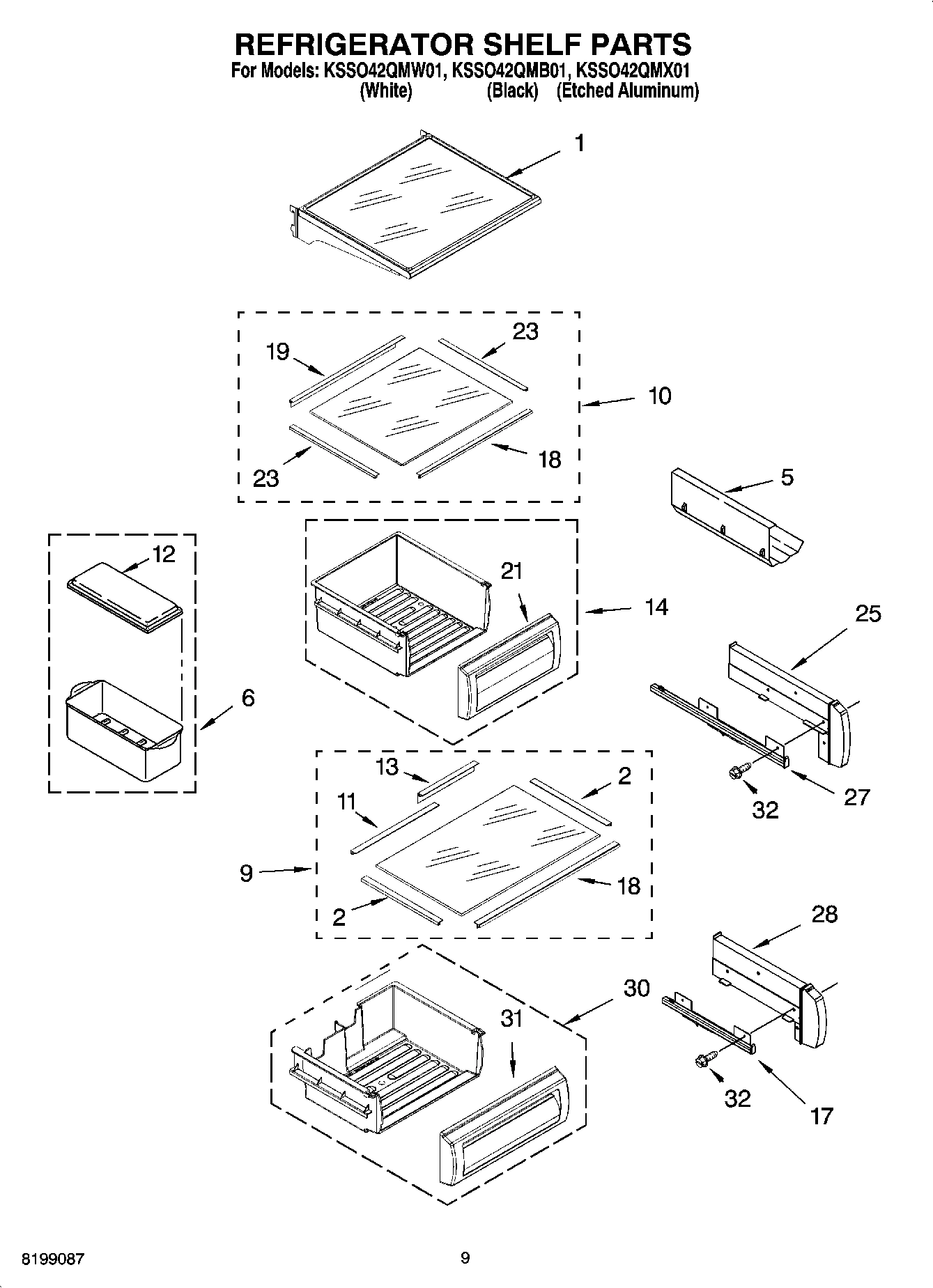 07 - REFRIGERATOR SHELF PARTS