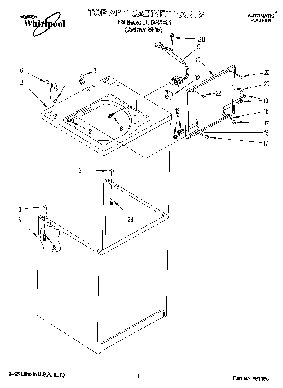 01 - TOP AND CABINET, LIT/OPTIONAL