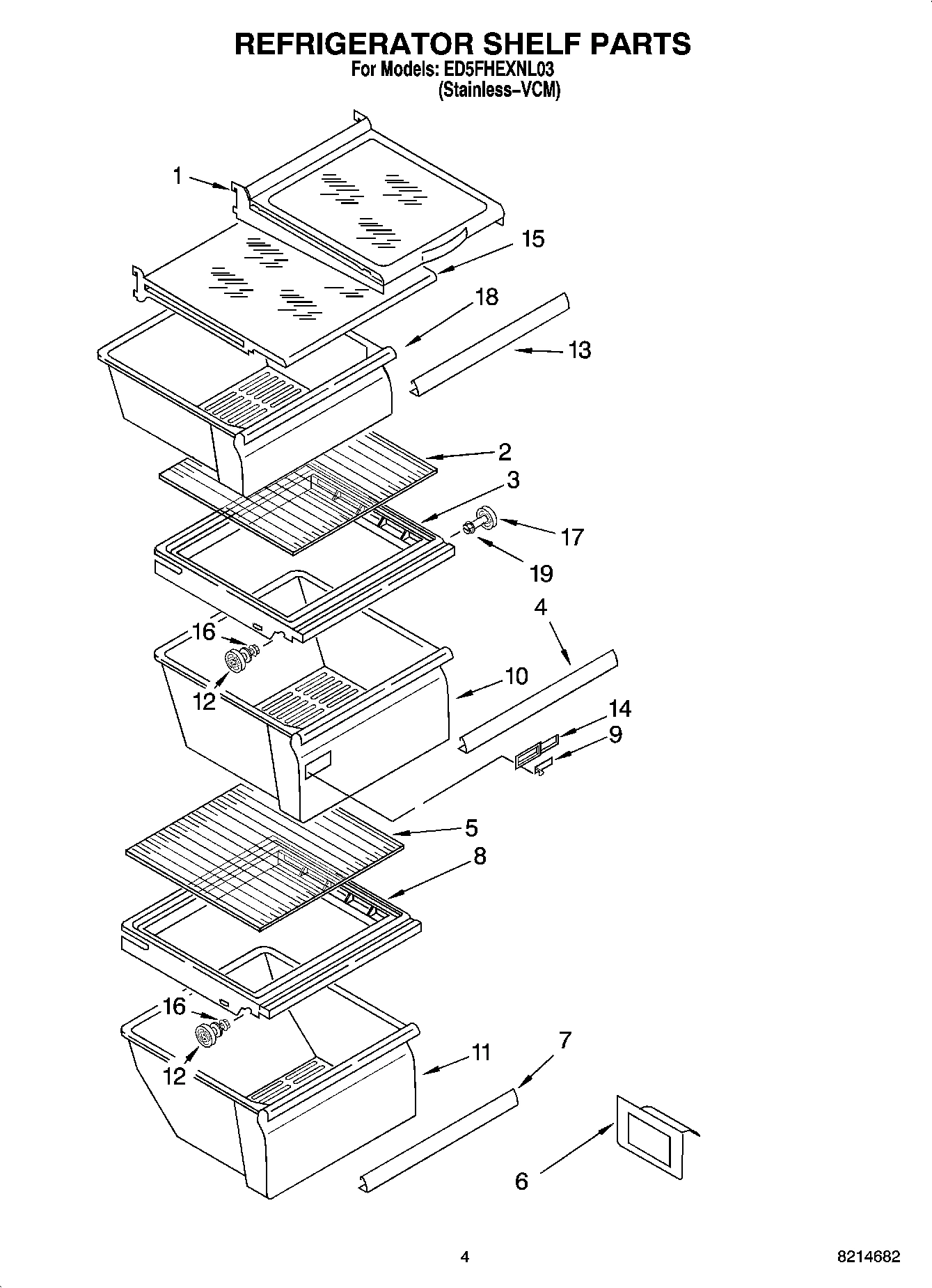 03 - REFRIGERATOR SHELF PARTS