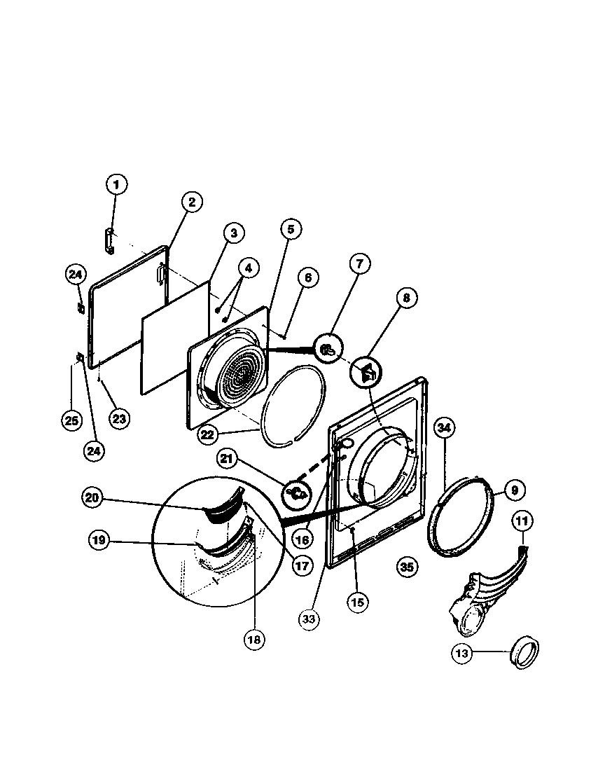03 - DOOR PANEL, LINT FILTER, FRONT PANE