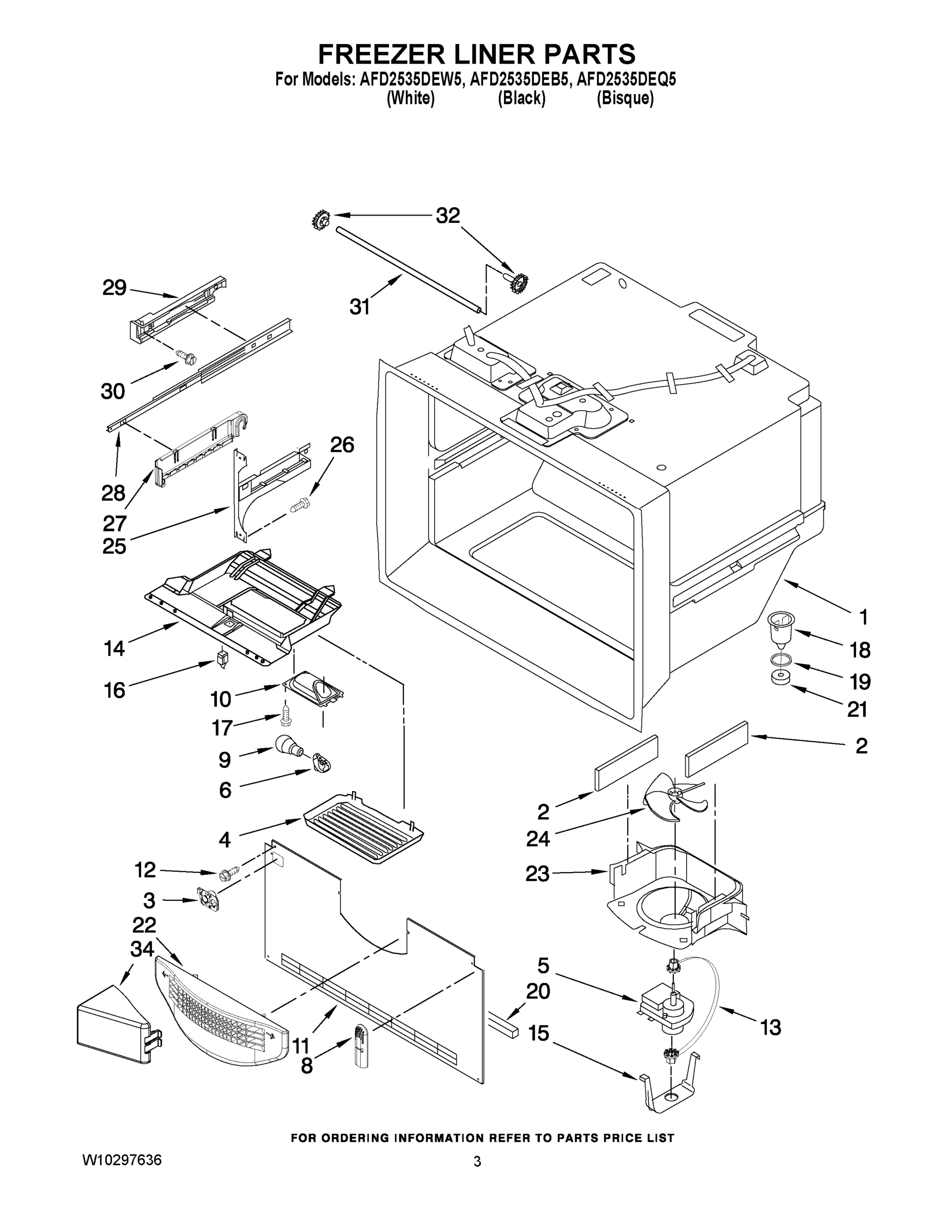 02 - FREEZER LINER PARTS