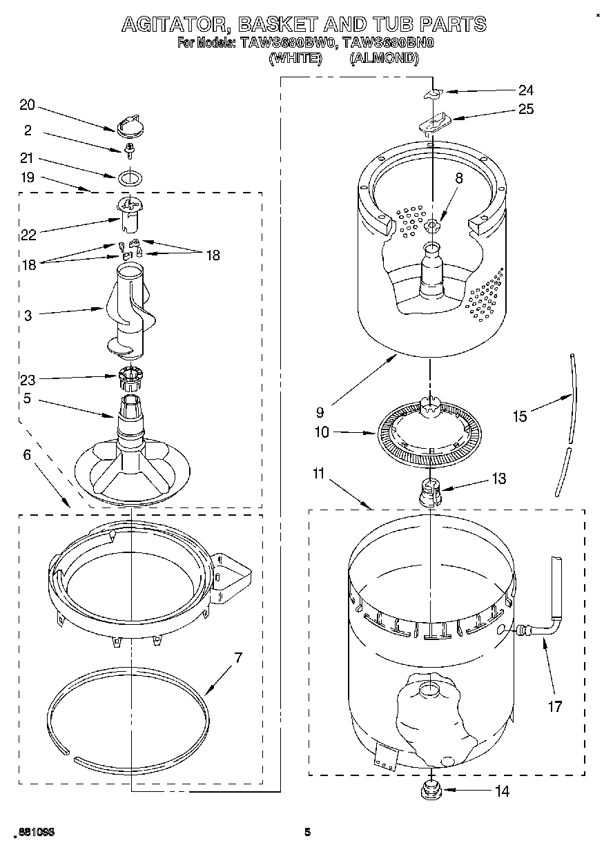 04 - AGITATOR, BASKET AND TUB