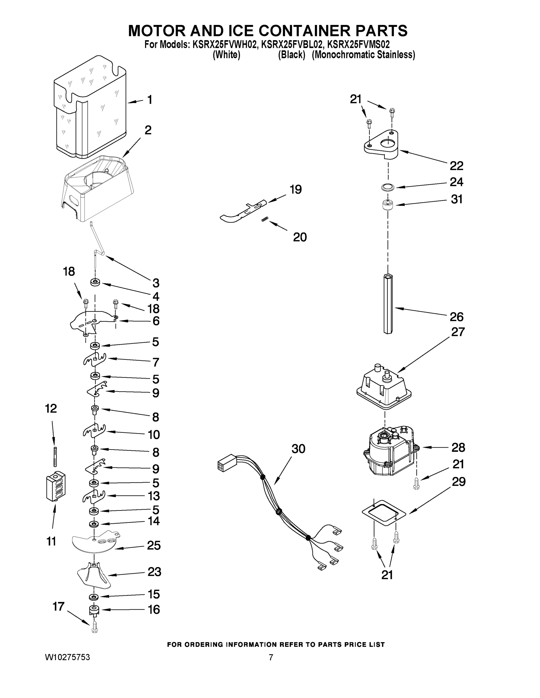 05 - MOTOR AND ICE CONTAINER PARTS