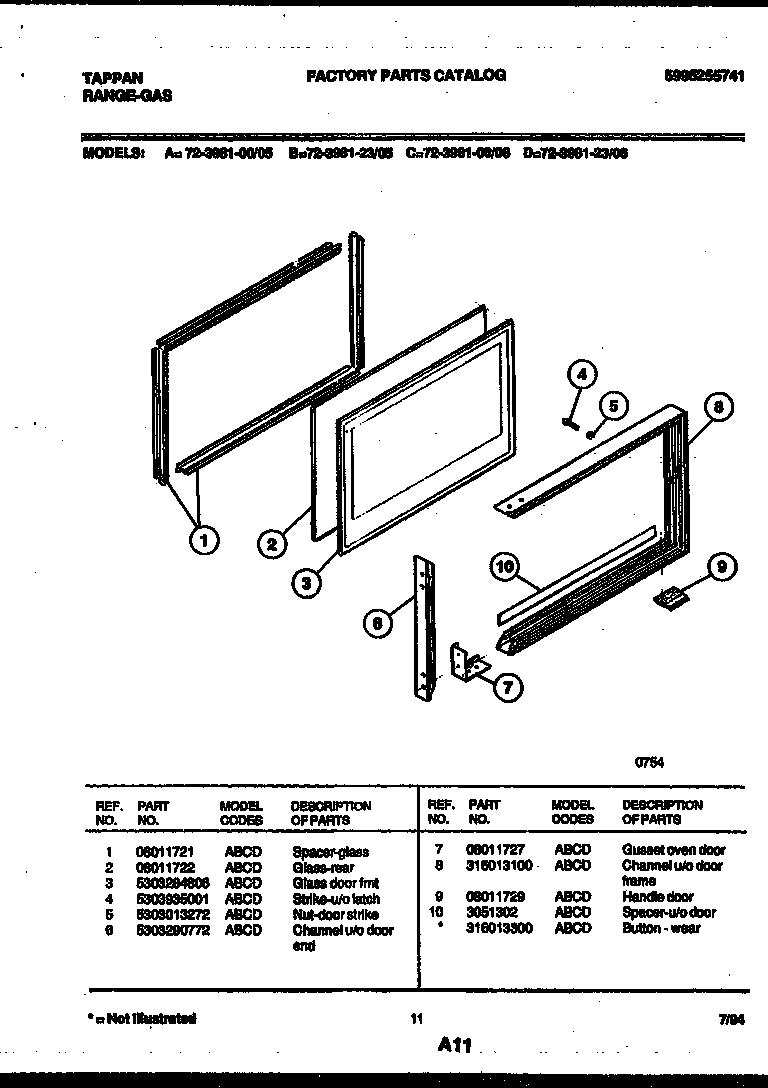 09 - UPPER OVEN DOOR PARTS