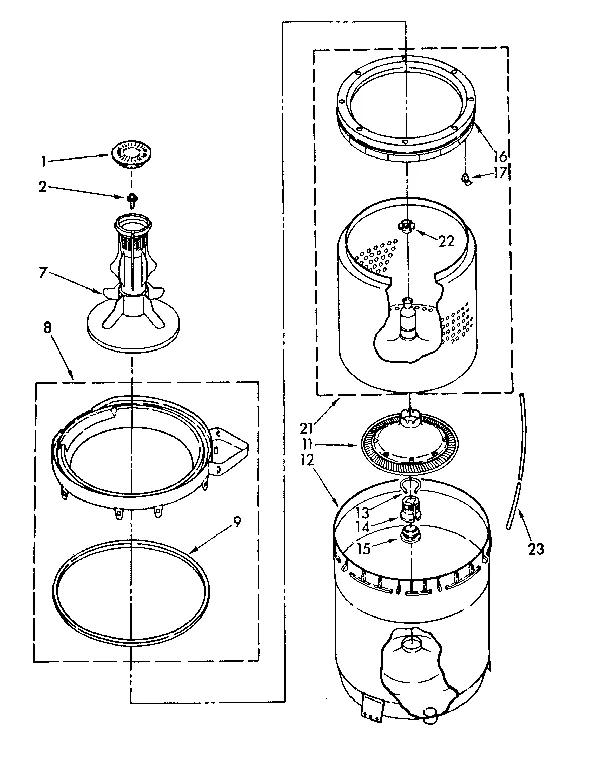 AGITATOR, BASKET AND TUB PARTS