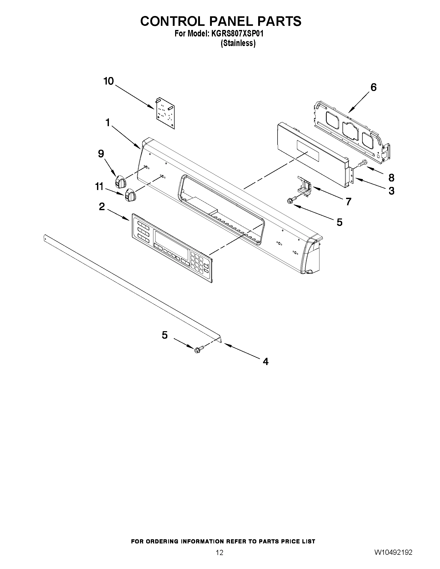 09 - CONTROL PANEL PARTS